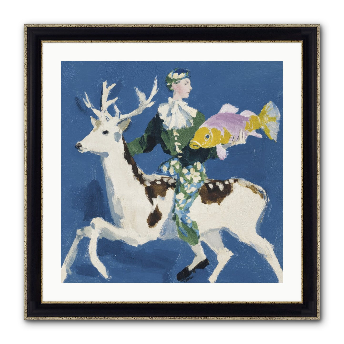 Shimmering Current Framed Print - Black & Gold 24x24