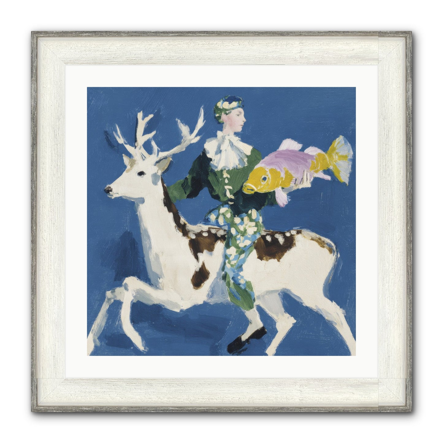 Shimmering Current Framed Print - Driftwood White 24x24