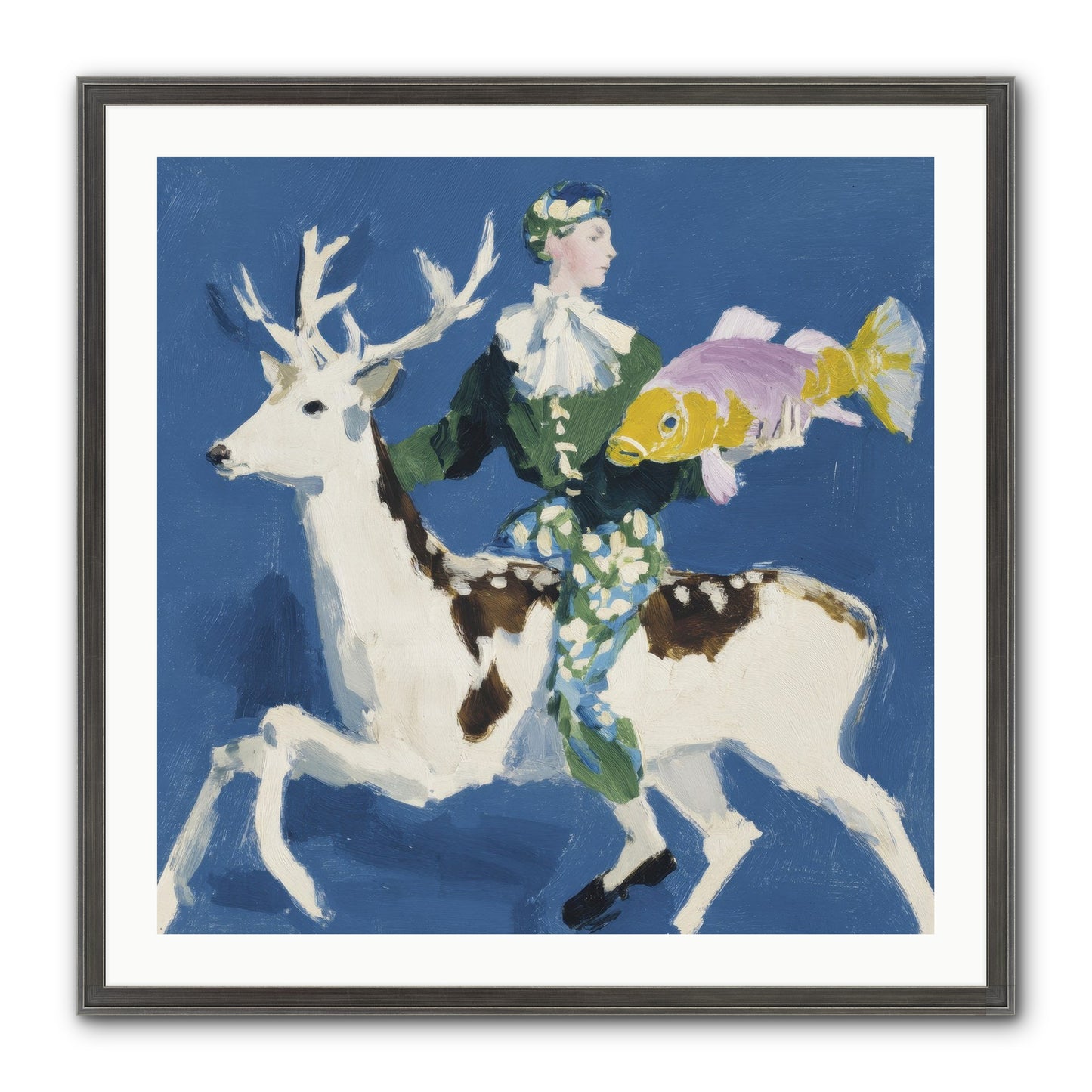 Shimmering Current Framed Print - Slimwoods Black/Silver 30x30