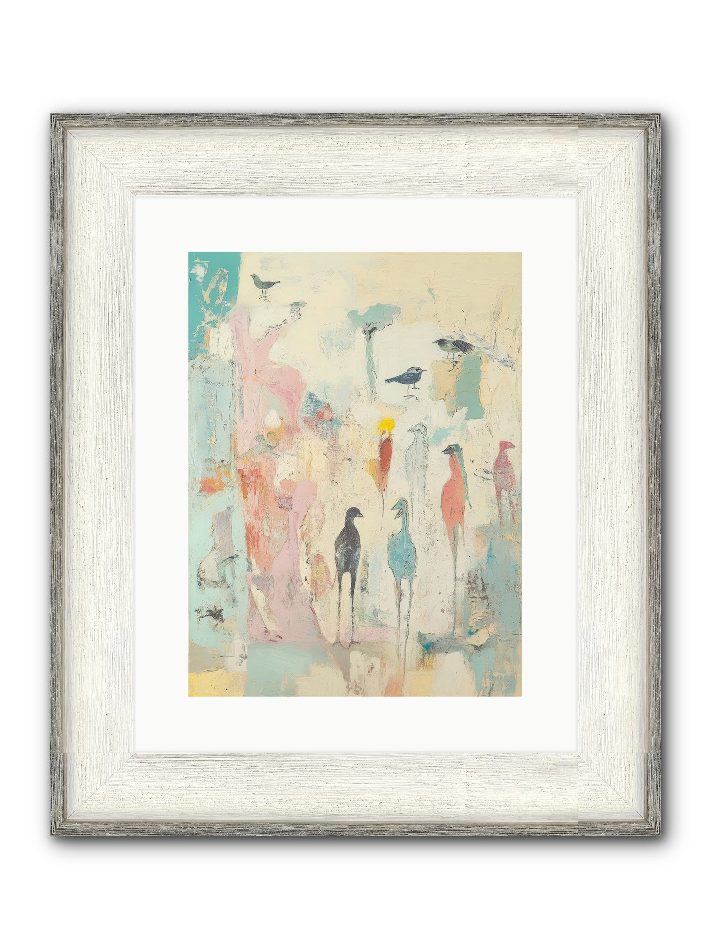 Shore Bird's Sonnet Framed Print - Driftwood White 12x16