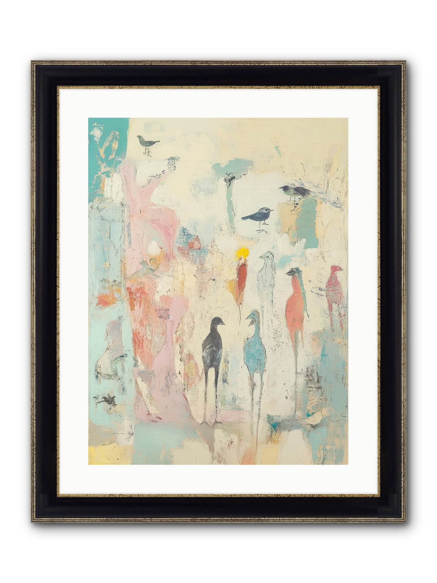 Shore Bird's Sonnet Framed Print - Black & Gold 18x24