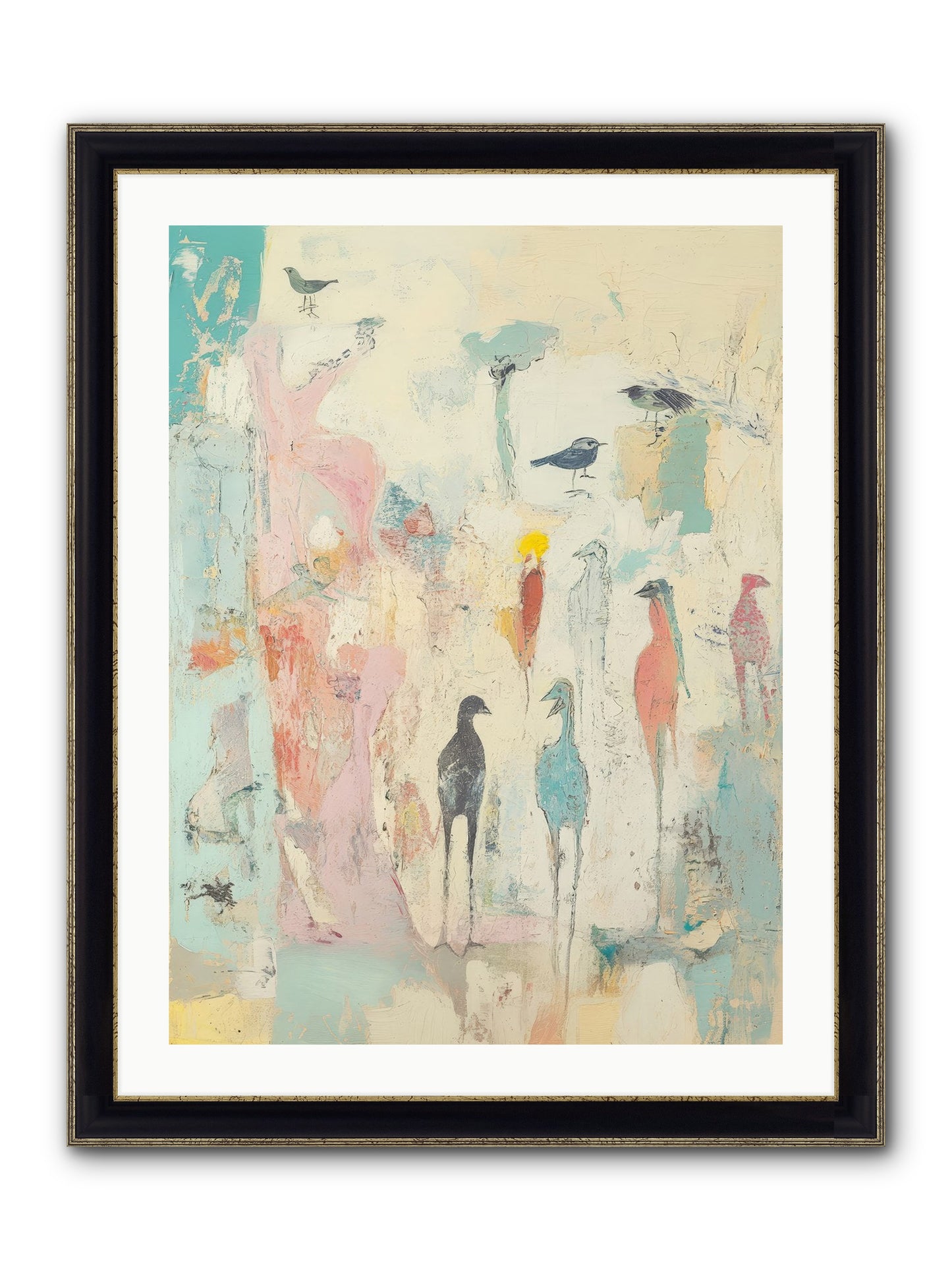 Shore Bird's Sonnet Framed Print - Black & Gold 24x32