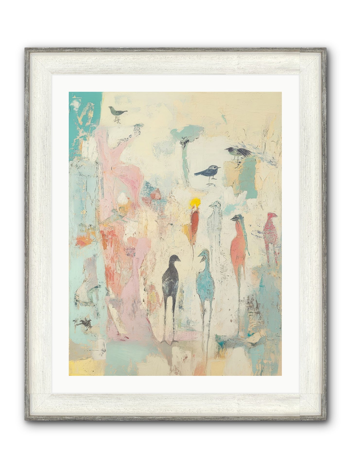 Shore Bird's Sonnet Framed Print - Driftwood White 24x32