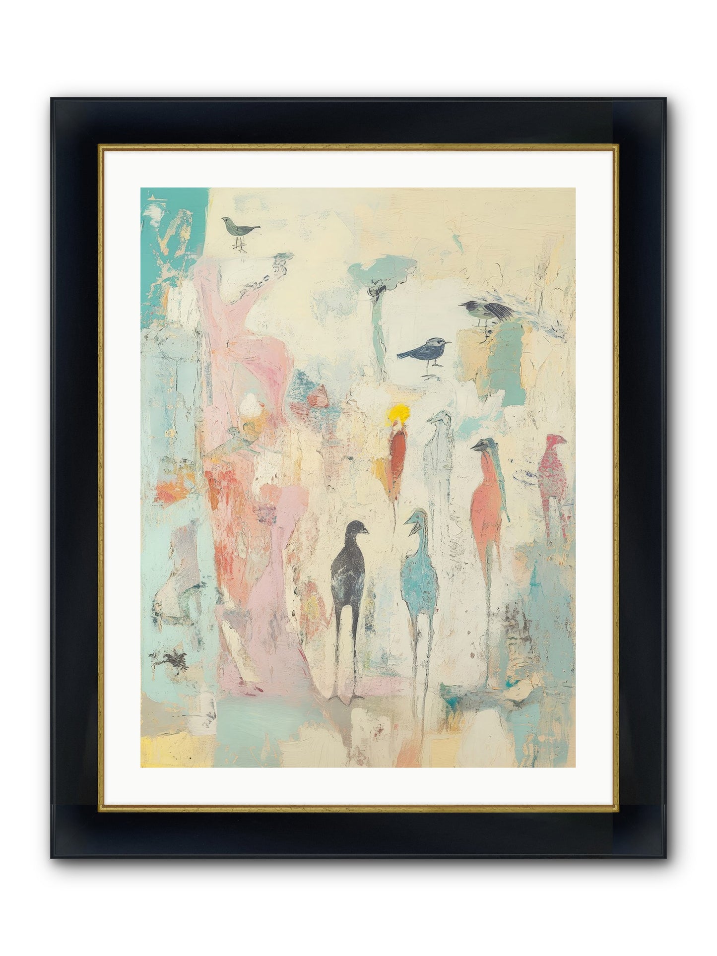 Shore Bird's Sonnet Framed Print - Wide Black w/Gold 24x32