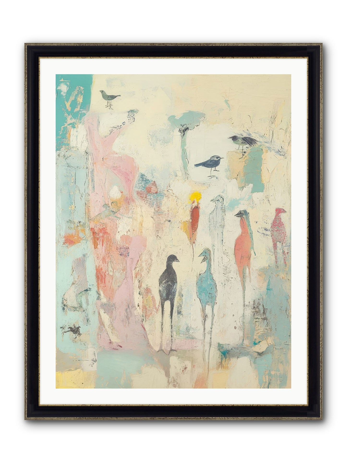 Shore Bird's Sonnet Framed Print - Black & Gold 30x40