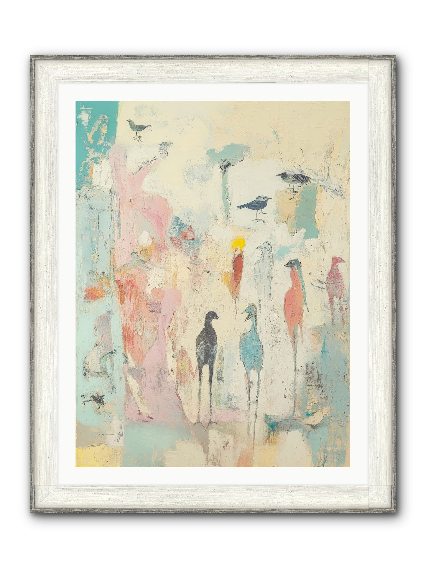 Shore Bird's Sonnet Framed Print - Driftwood White 30x40
