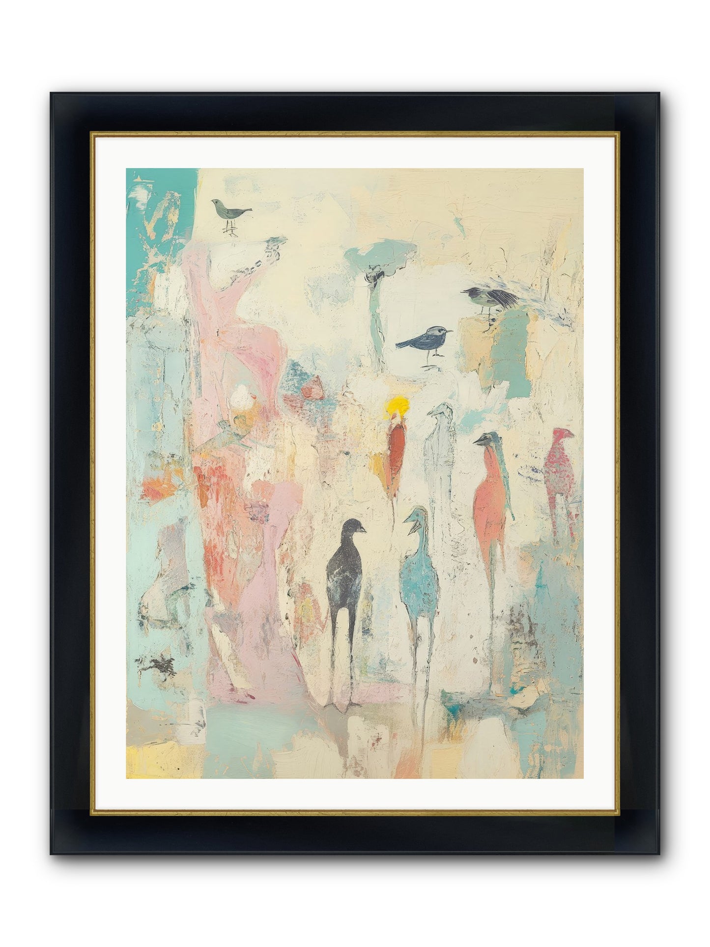 Shore Bird's Sonnet Framed Print - Wide Black w/Gold 30x40
