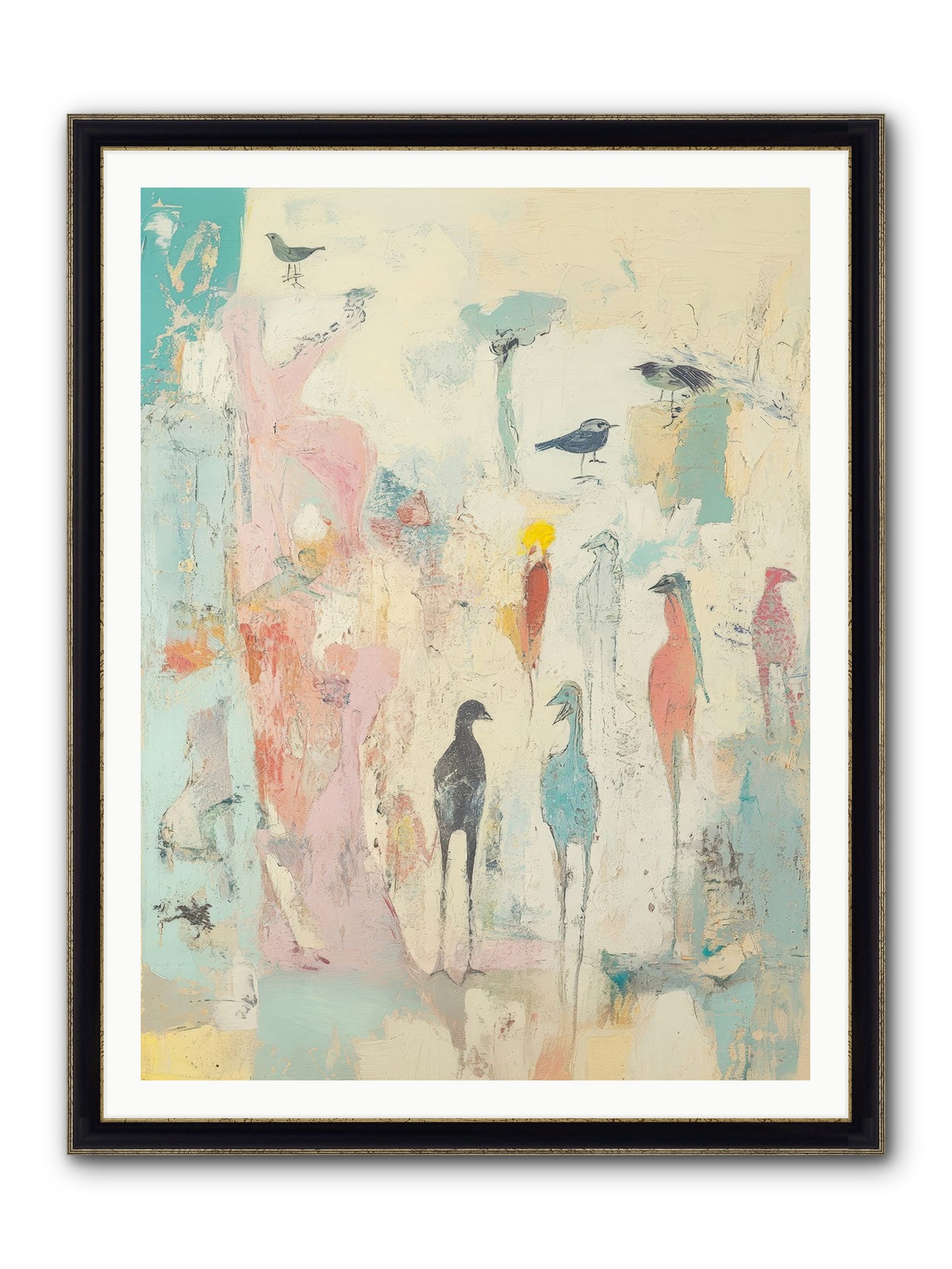 Shore Bird's Sonnet Framed Print - Black & Gold 36x48