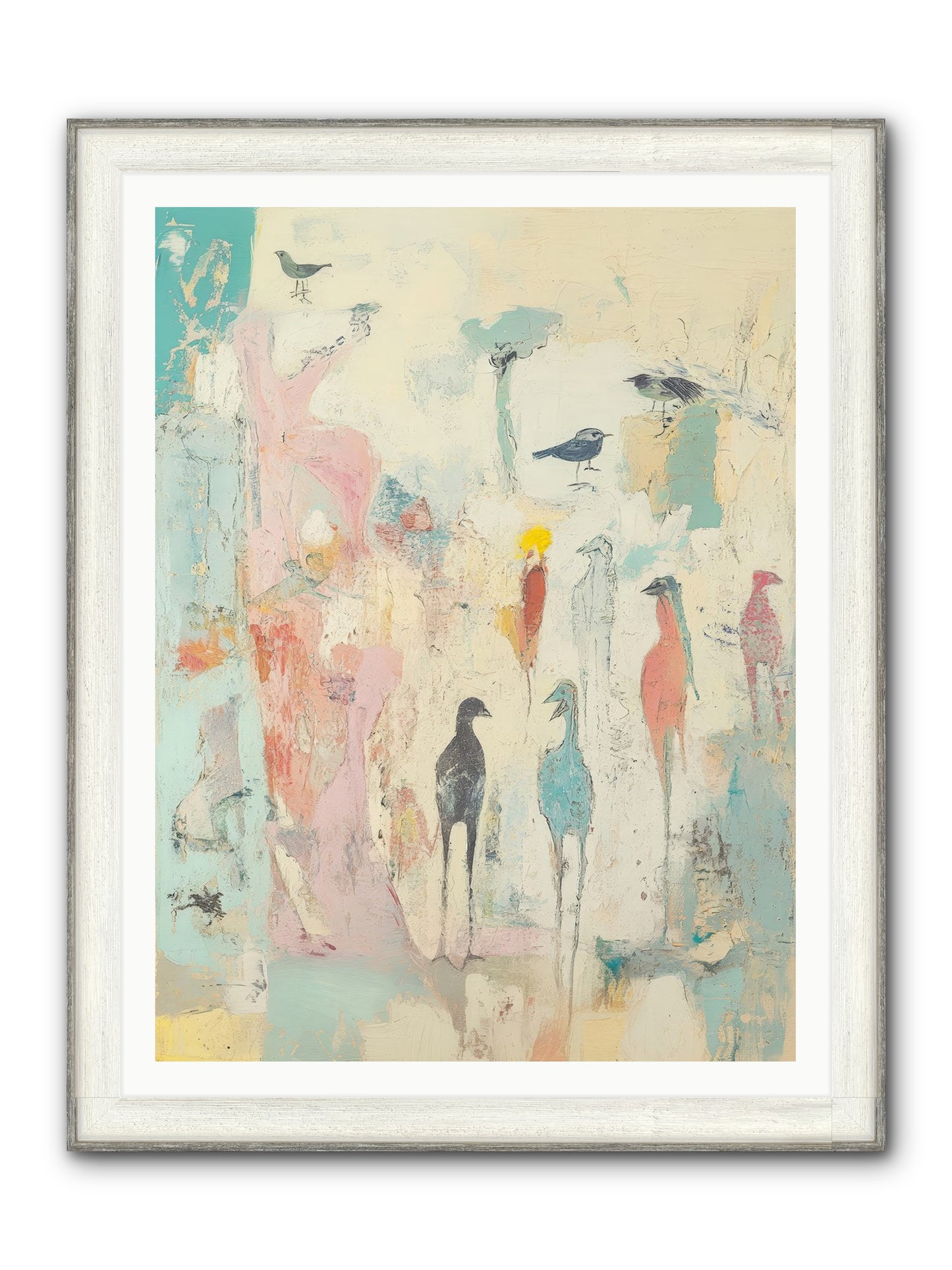 Shore Bird's Sonnet Framed Print - Driftwood White 36x48
