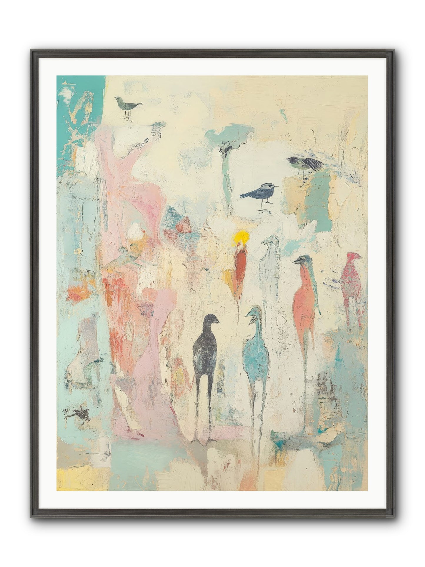 Shore Bird's Sonnet Framed Print - Slimwoods Black/Silver 36x48