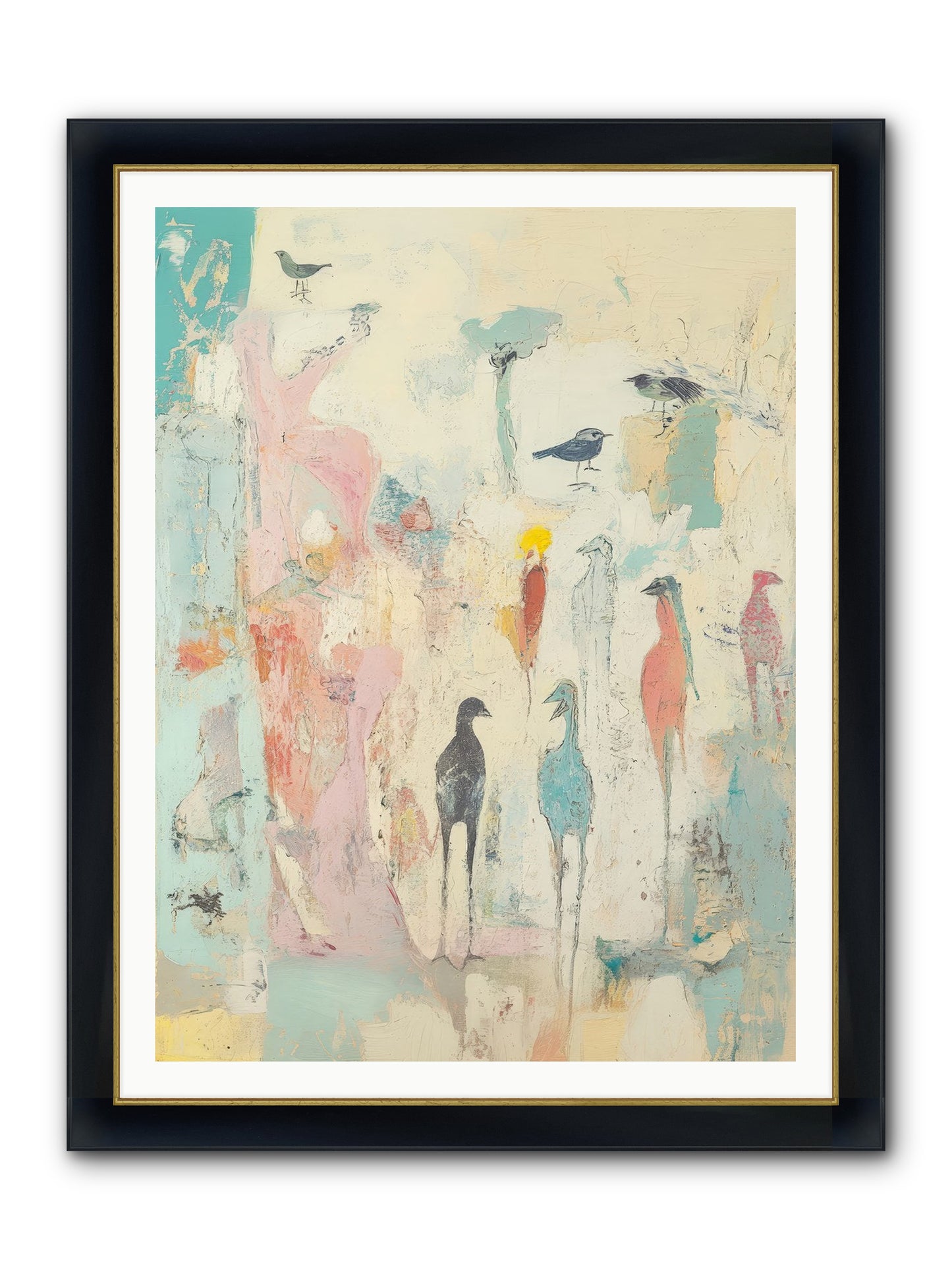 Shore Bird's Sonnet Framed Print - Wide Black w/Gold 36x48