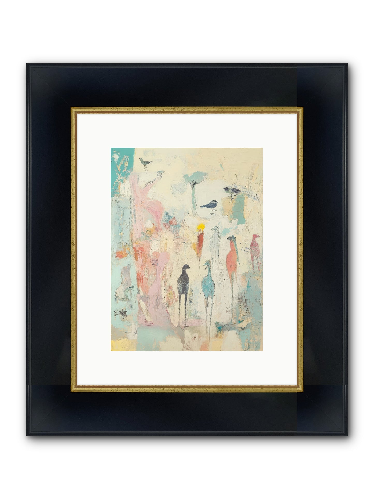 Shore Bird's Sonnet Framed Print - Wide Black w/Gold 9x12