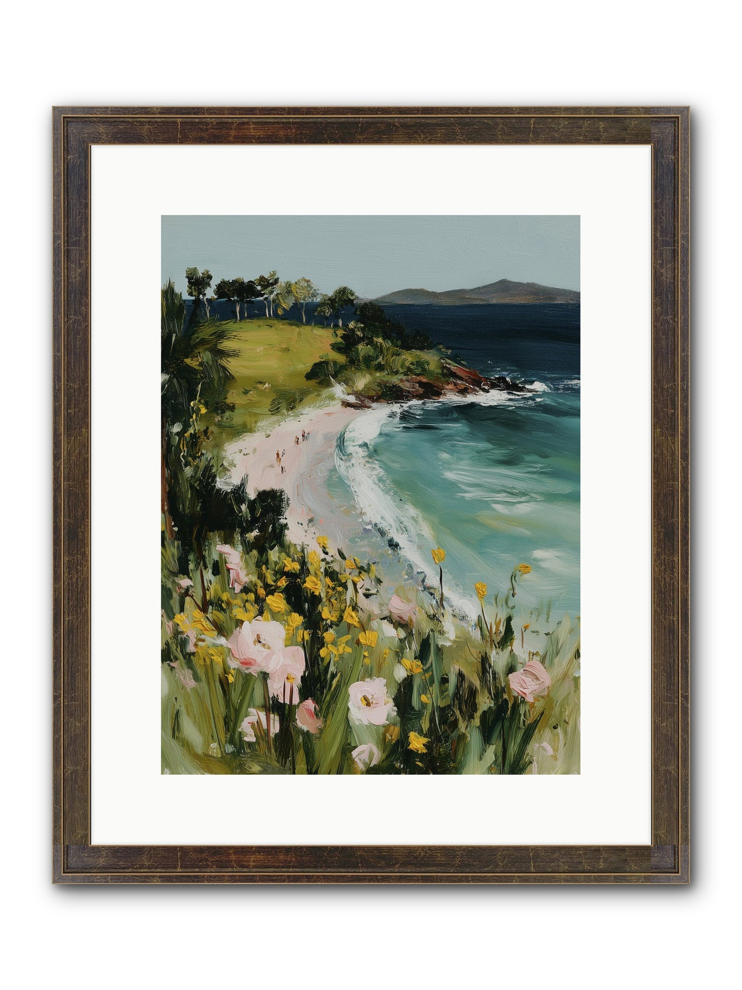 Shore Blossoms Framed Print - Slimwoods Black/Gold 12x16