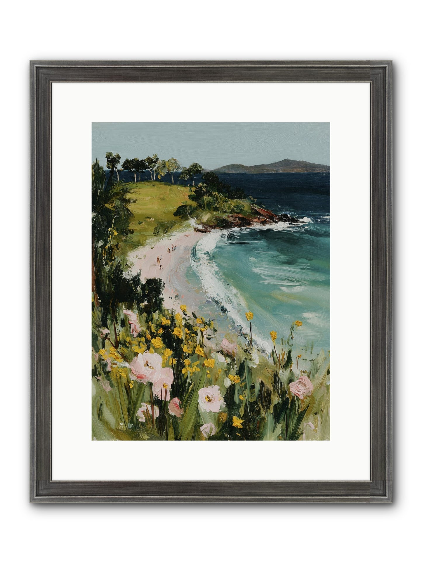 Shore Blossoms Framed Print - Slimwoods Black/Silver 12x16