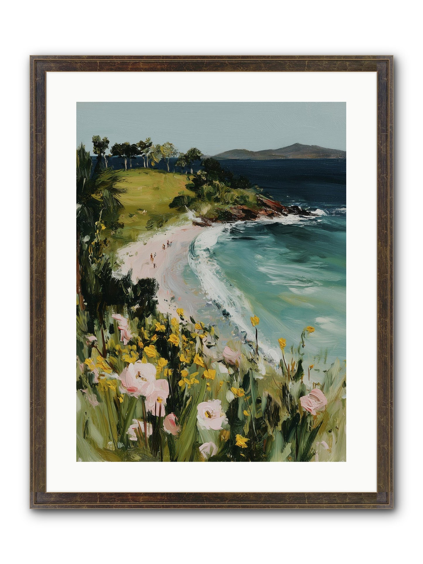 Shore Blossoms Framed Print - Slimwoods Black/Gold 18x24