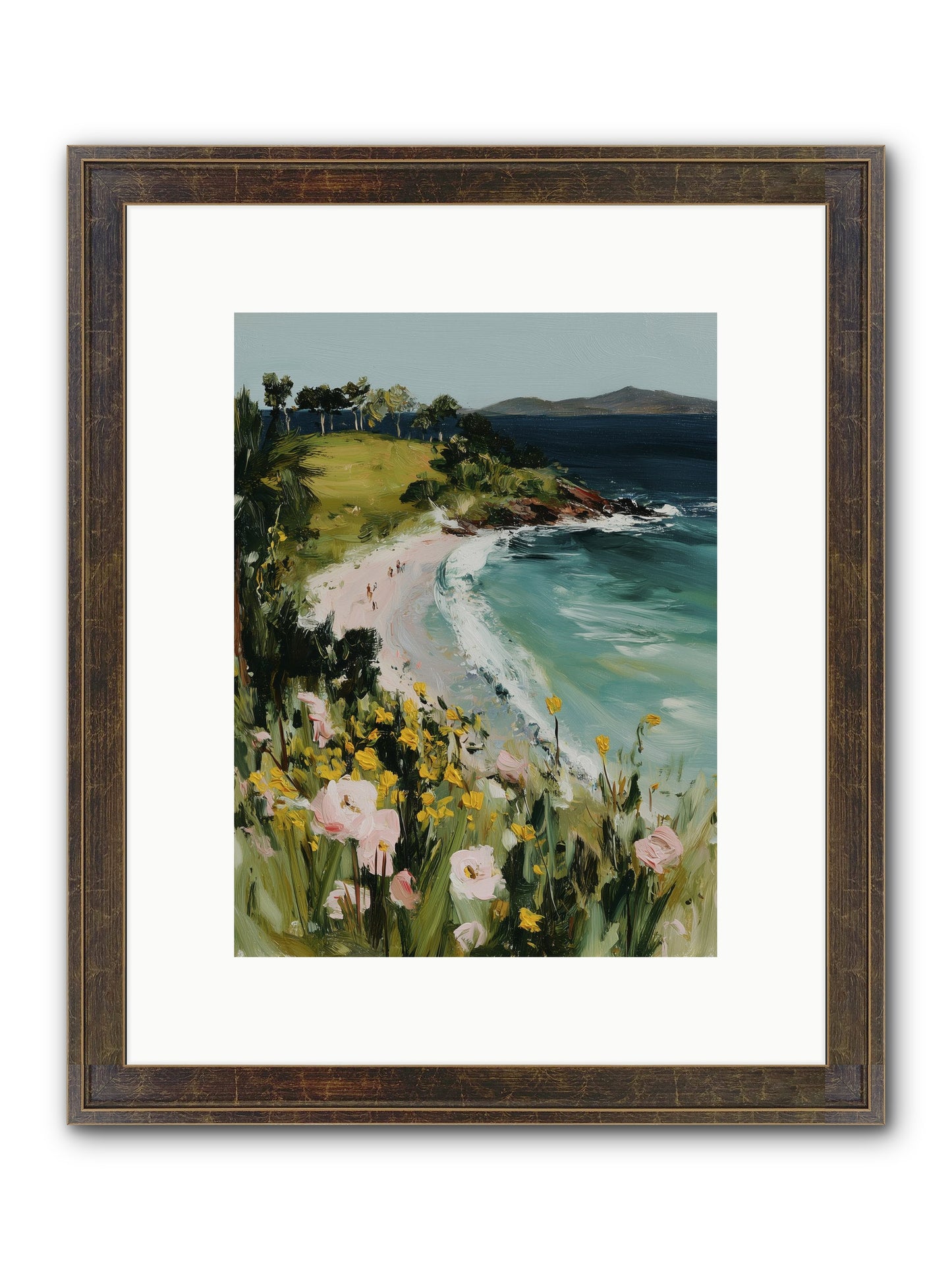 Shore Blossoms Framed Print - Slimwoods Black/Gold 9x12