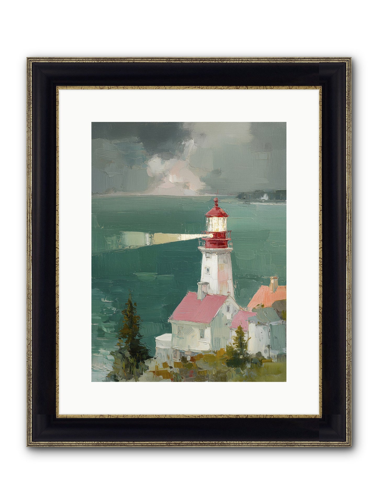 Shore's Guardian Framed Print - Black & Gold 12x16