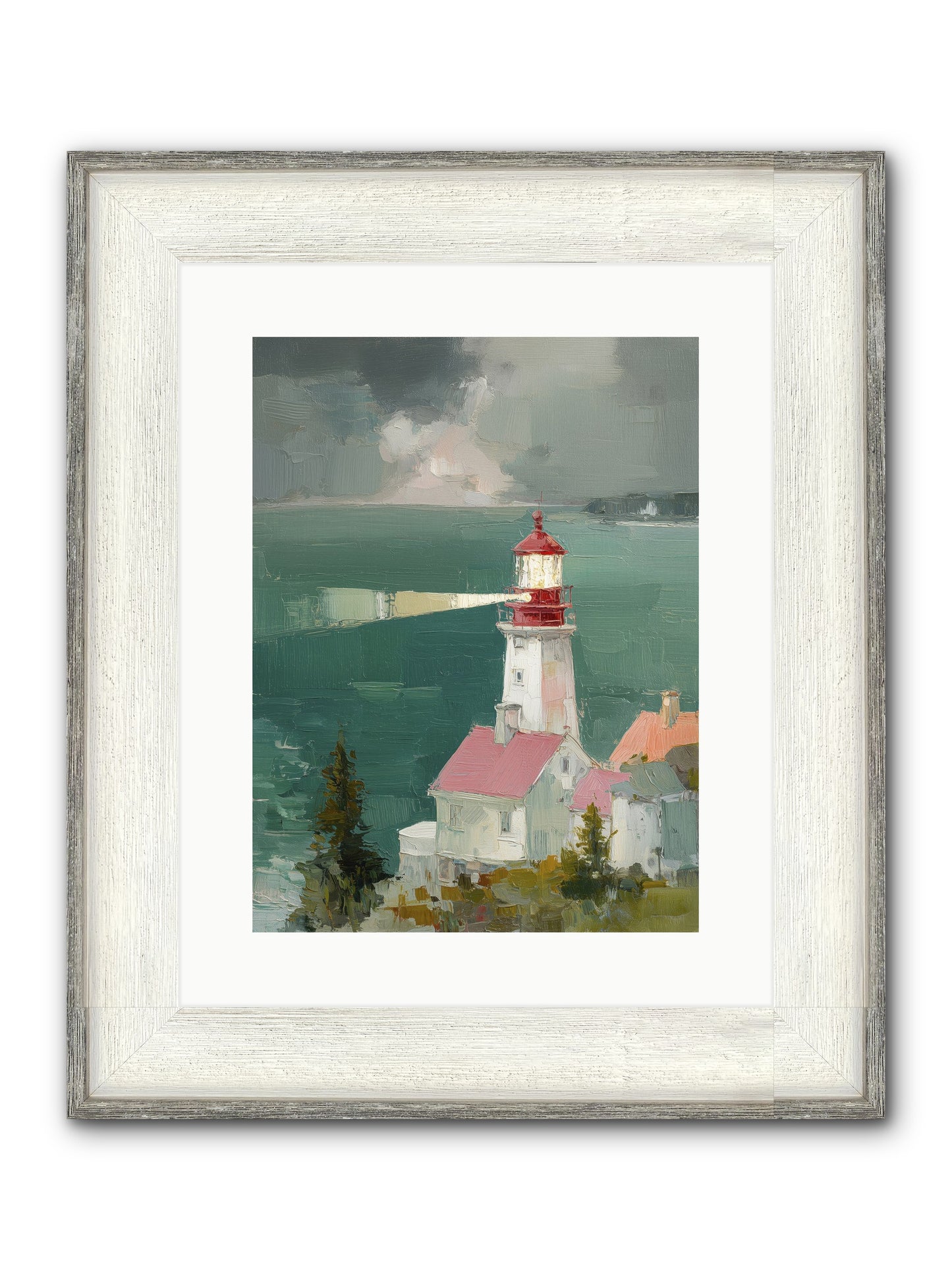 Shore's Guardian Framed Print - Driftwood White 12x16