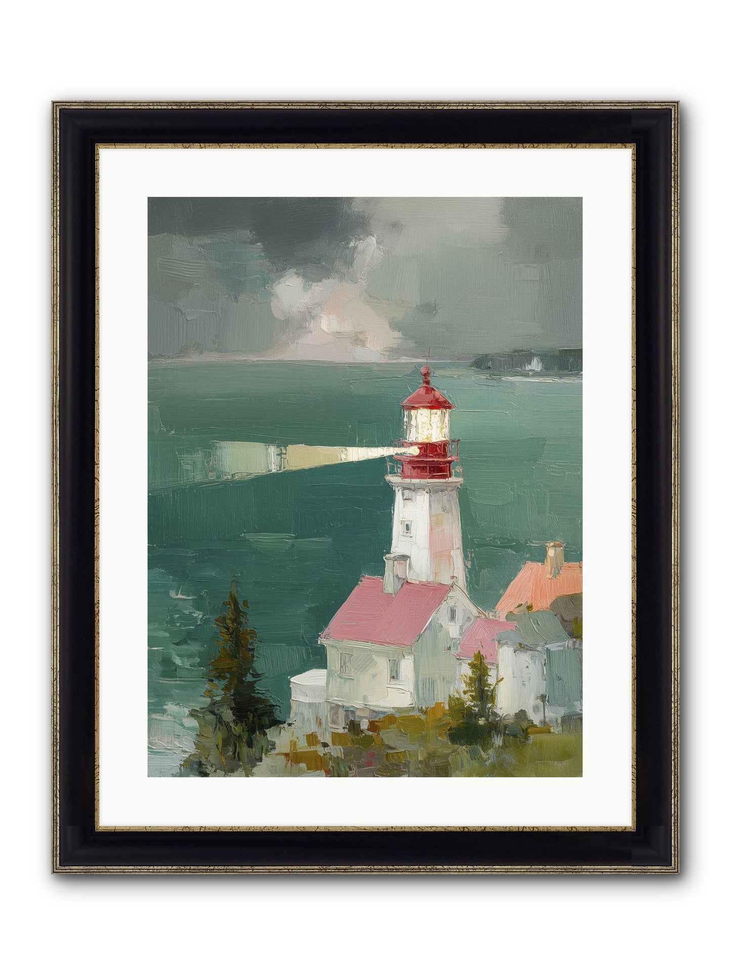 Shore's Guardian Framed Print - Black & Gold 18x24