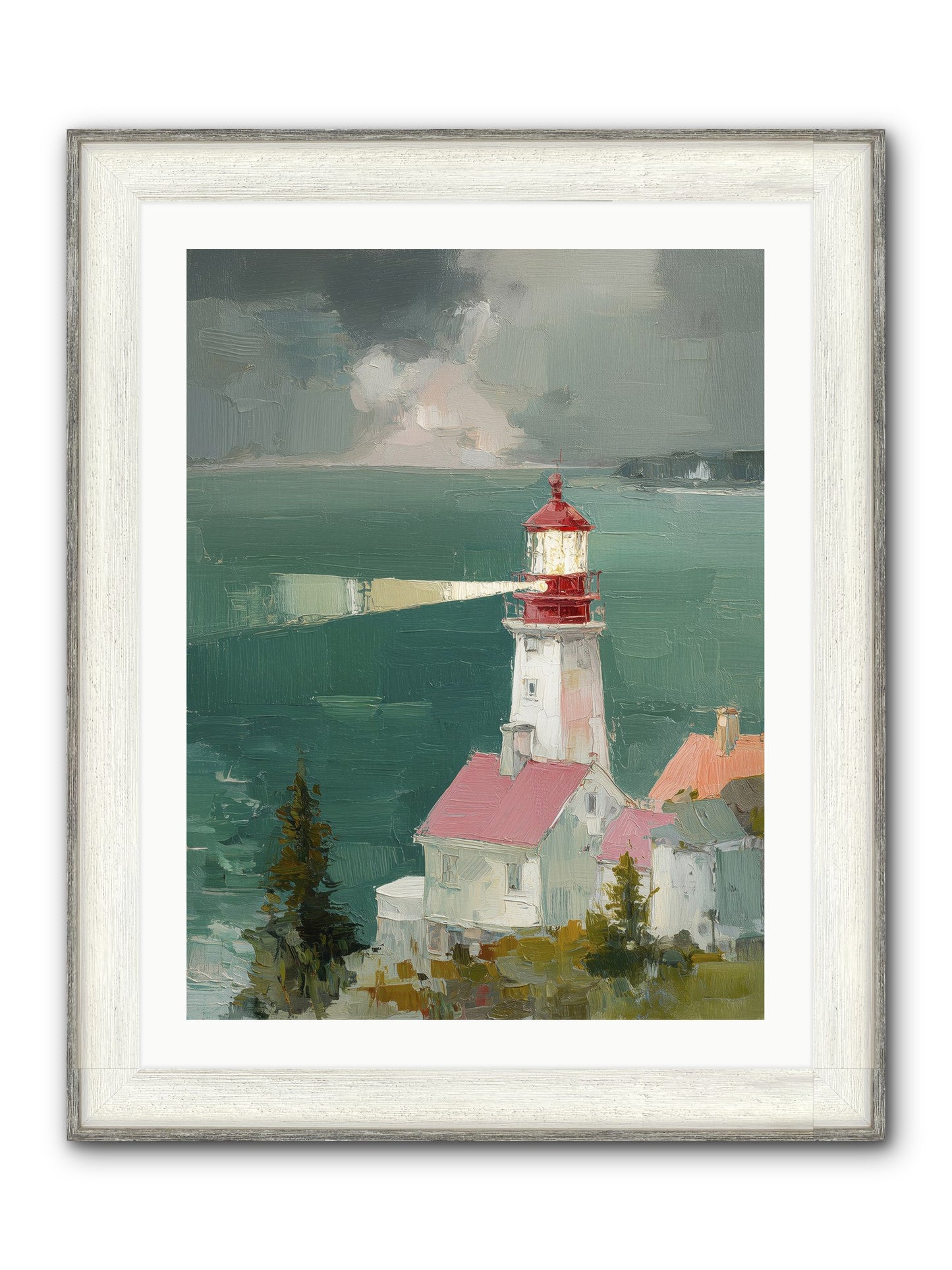 Shore's Guardian Framed Print - Driftwood White 24x32