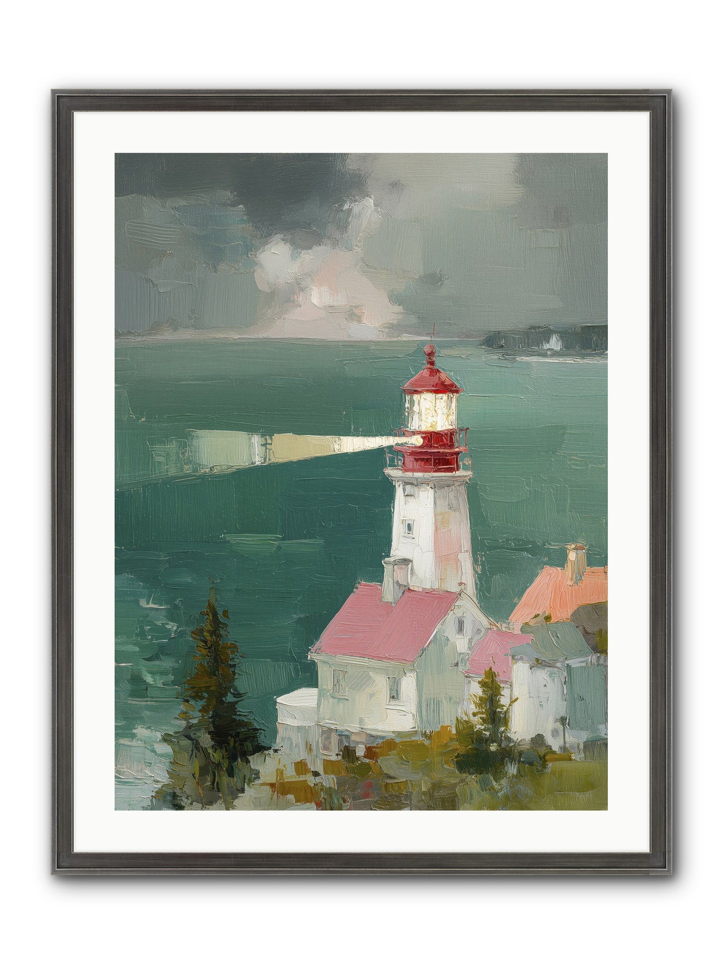 Shore's Guardian Framed Print - Slimwoods Black/Silver 24x32