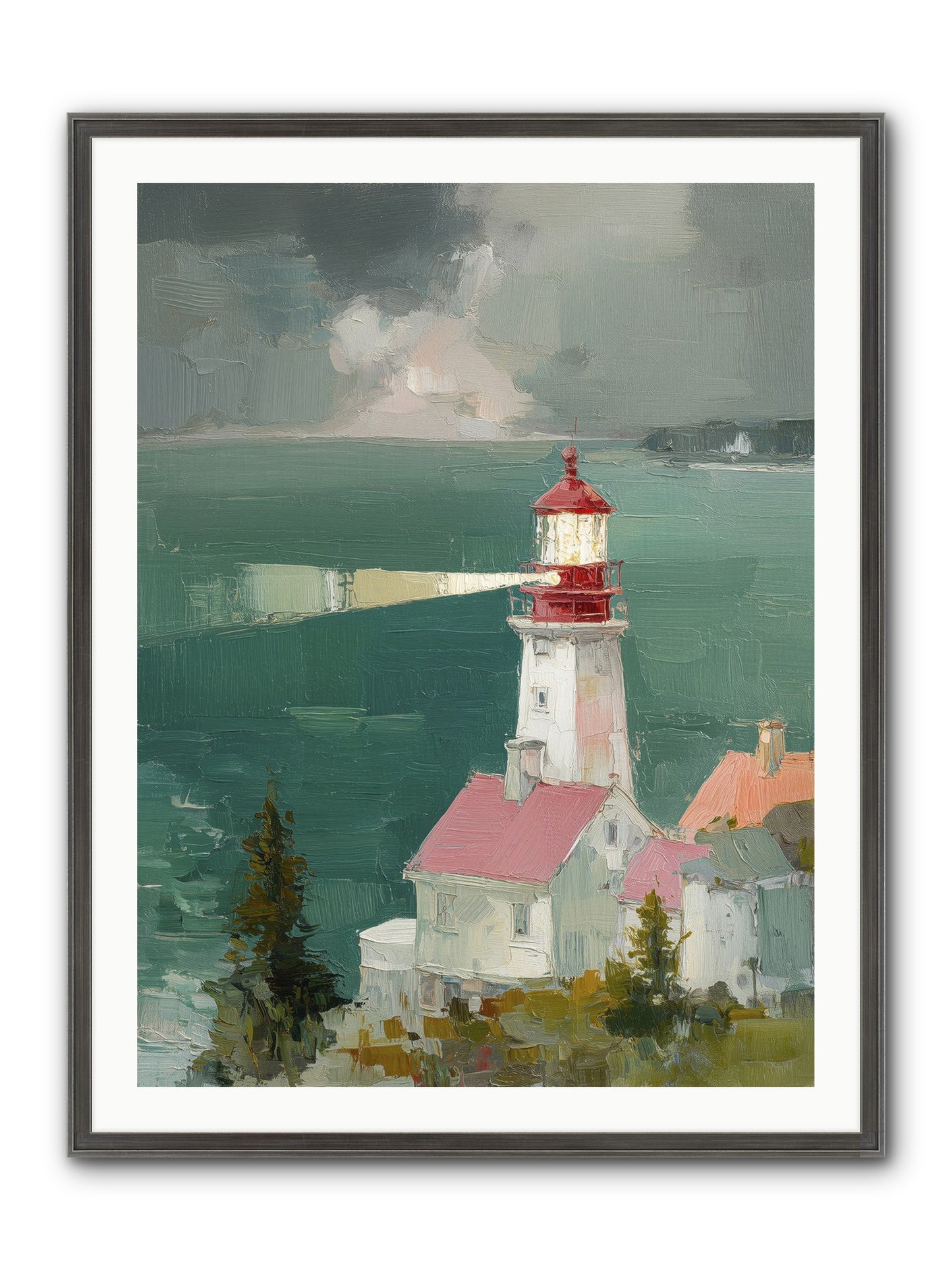 Shore's Guardian Framed Print - Slimwoods Black/Silver 30x40