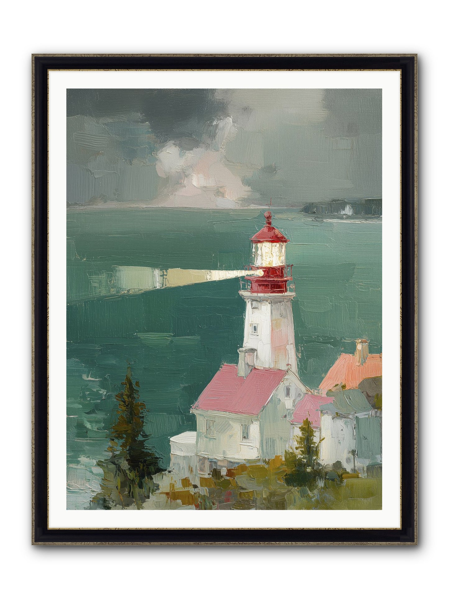 Shore's Guardian Framed Print - Black & Gold 36x48