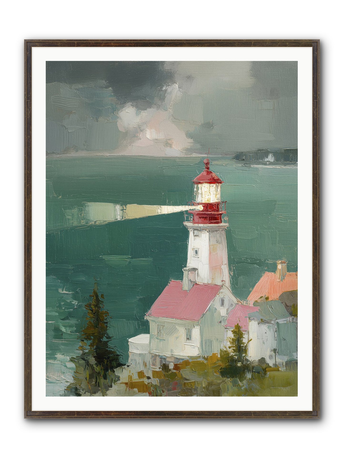 Shore's Guardian Framed Print - Slimwoods Black/Gold 36x48