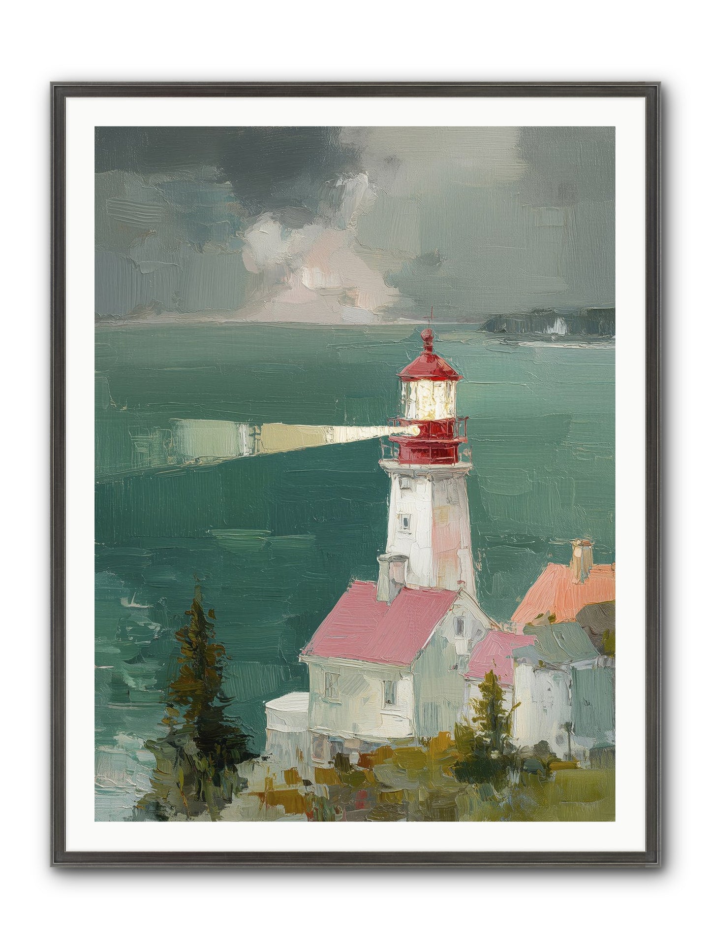 Shore's Guardian Framed Print - Slimwoods Black/Silver 36x48
