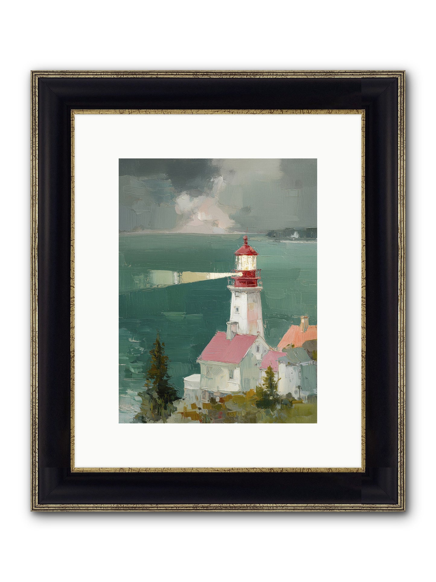 Shore's Guardian Framed Print - Black & Gold 9x12