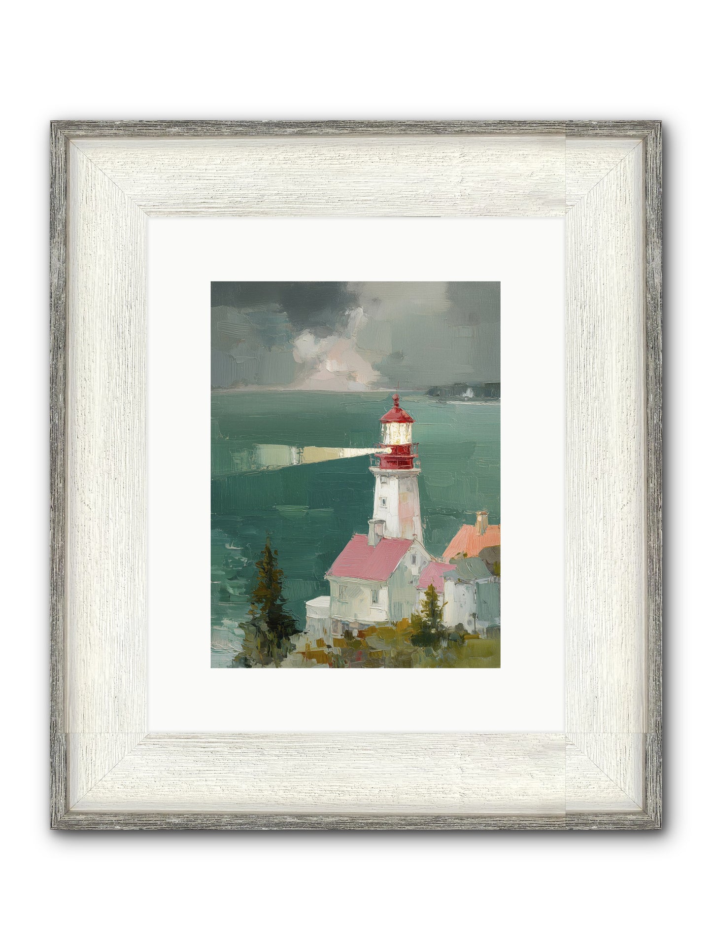 Shore's Guardian Framed Print - Driftwood White 9x12