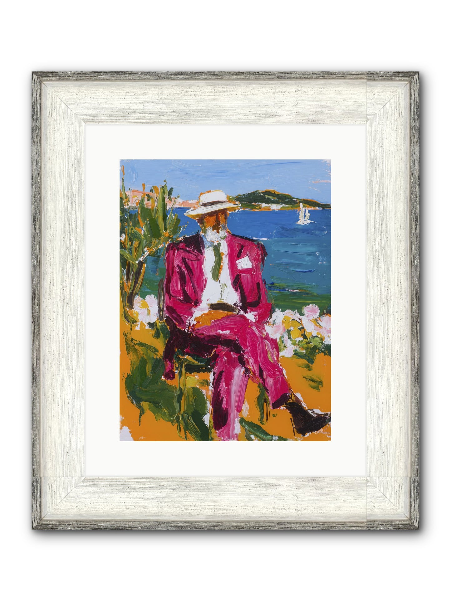 Shore's Meditation Framed Print - Driftwood White 12x16