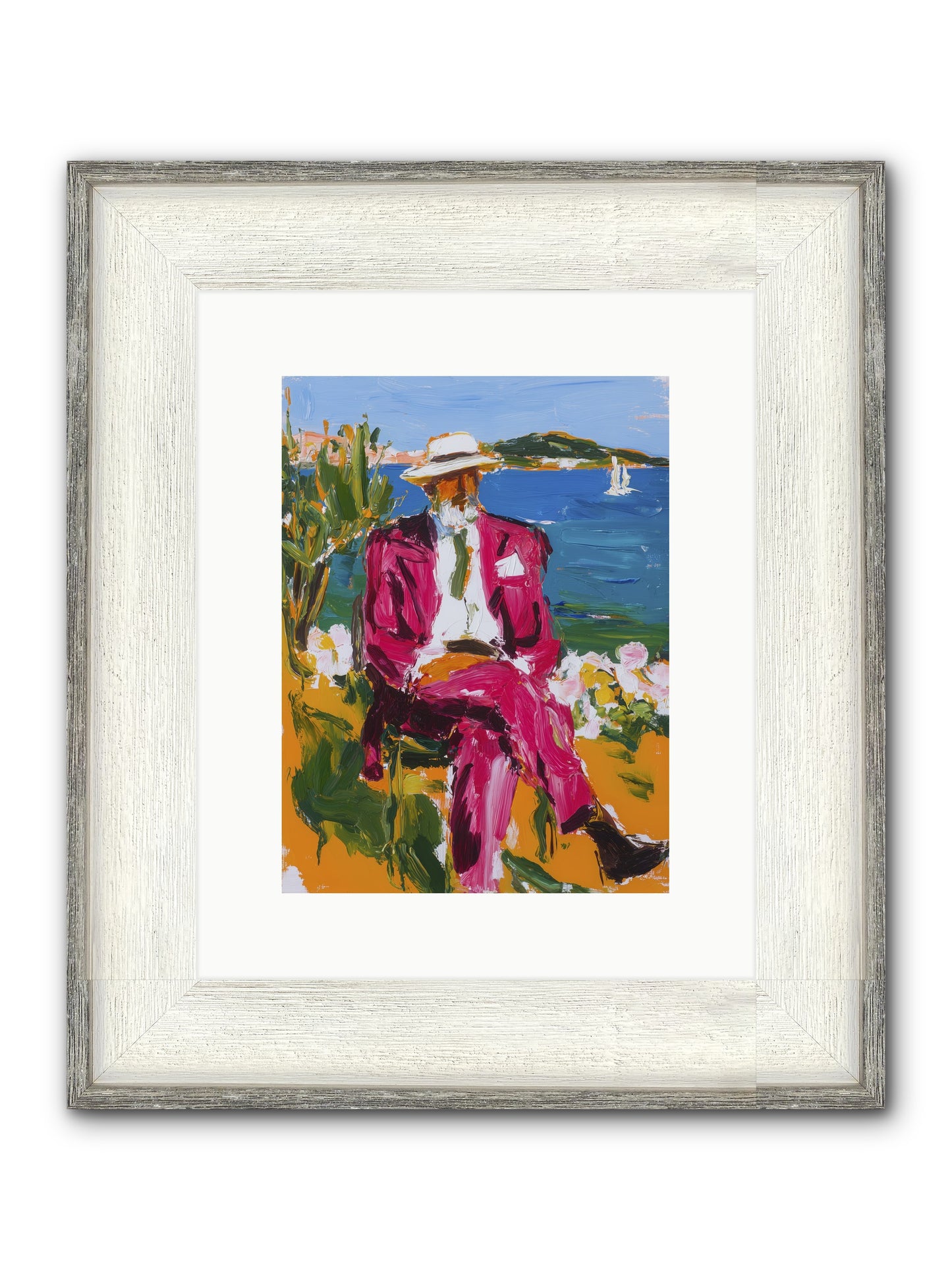 Shore's Meditation Framed Print - Driftwood White 9x12