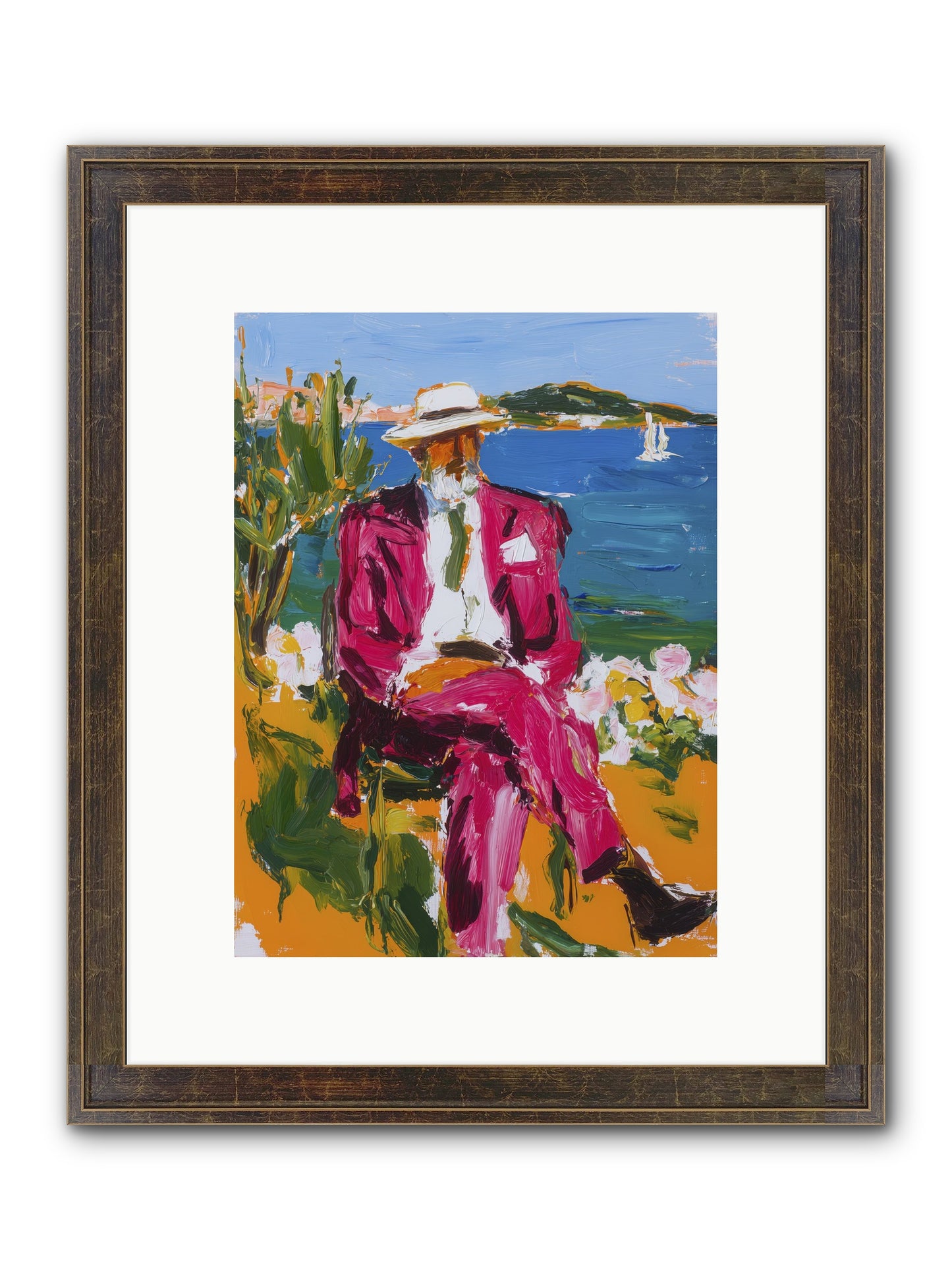 Shore's Meditation Framed Print - Slimwoods Black/Gold 9x12