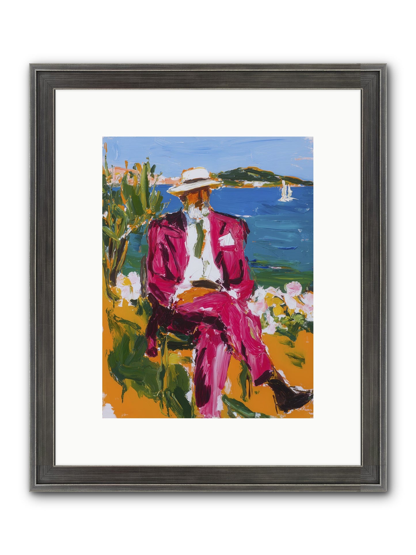 Shore's Meditation Framed Print - Slimwoods Black/Silver 9x12
