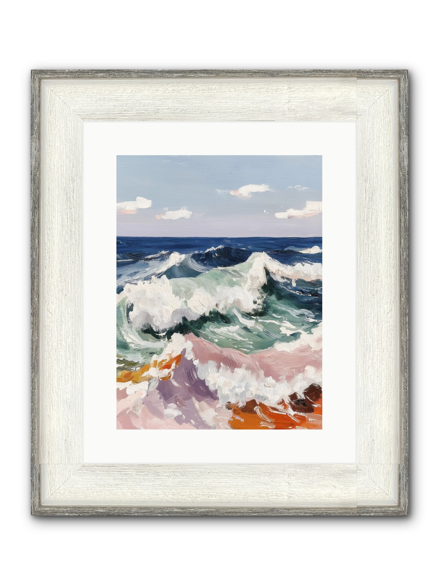 Shore's Sweet Surrender Framed Print - Driftwood White 12x16