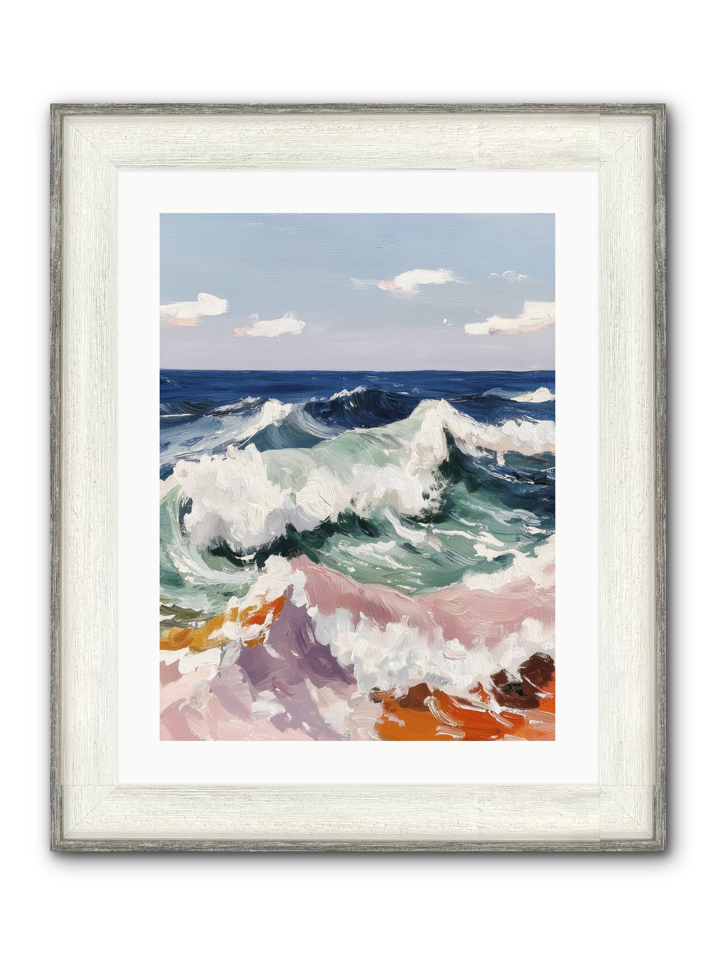 Shore's Sweet Surrender Framed Print - Driftwood White 18x24