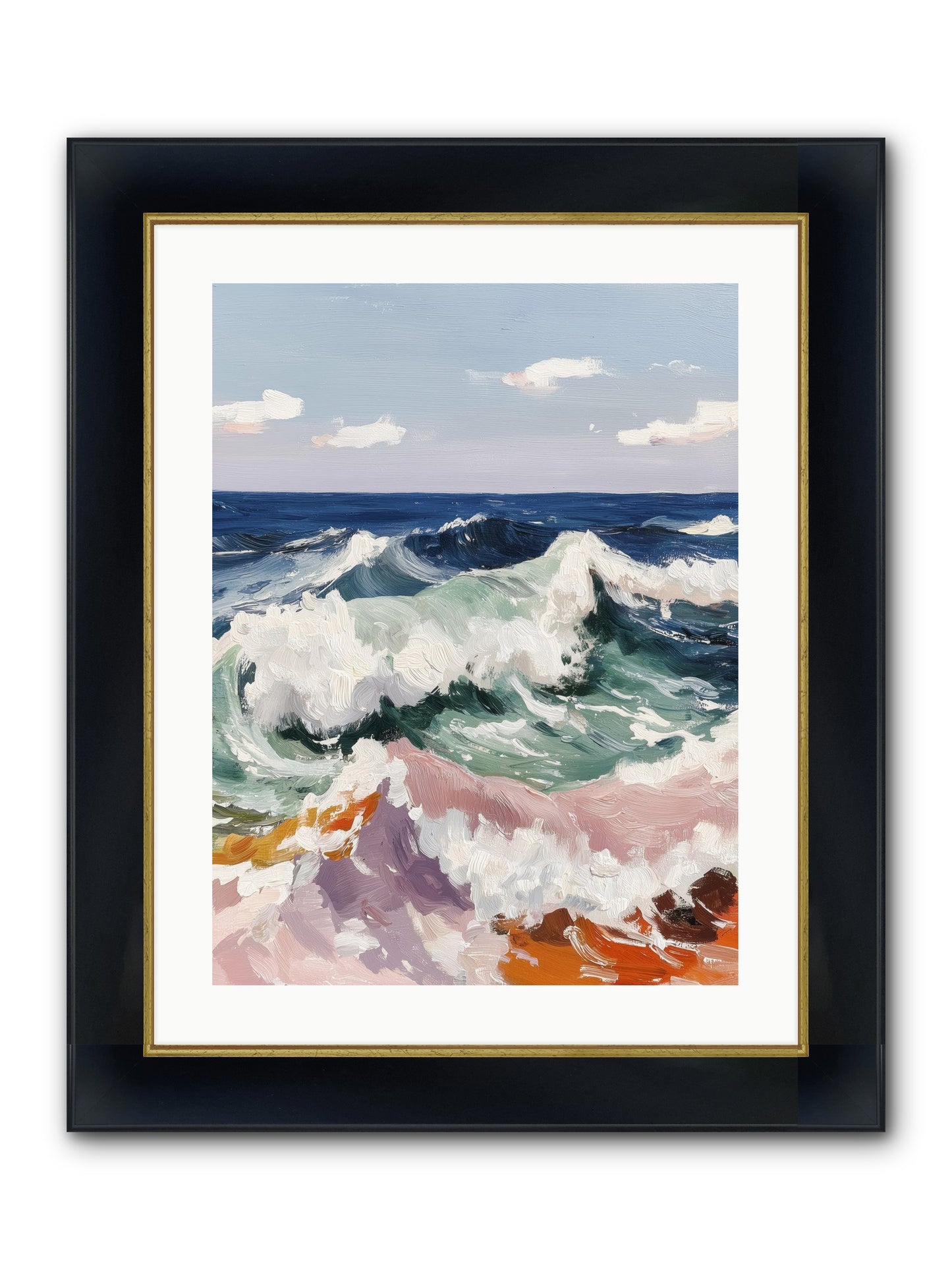 Shore's Sweet Surrender Framed Print - Wide Black w/Gold 18x24
