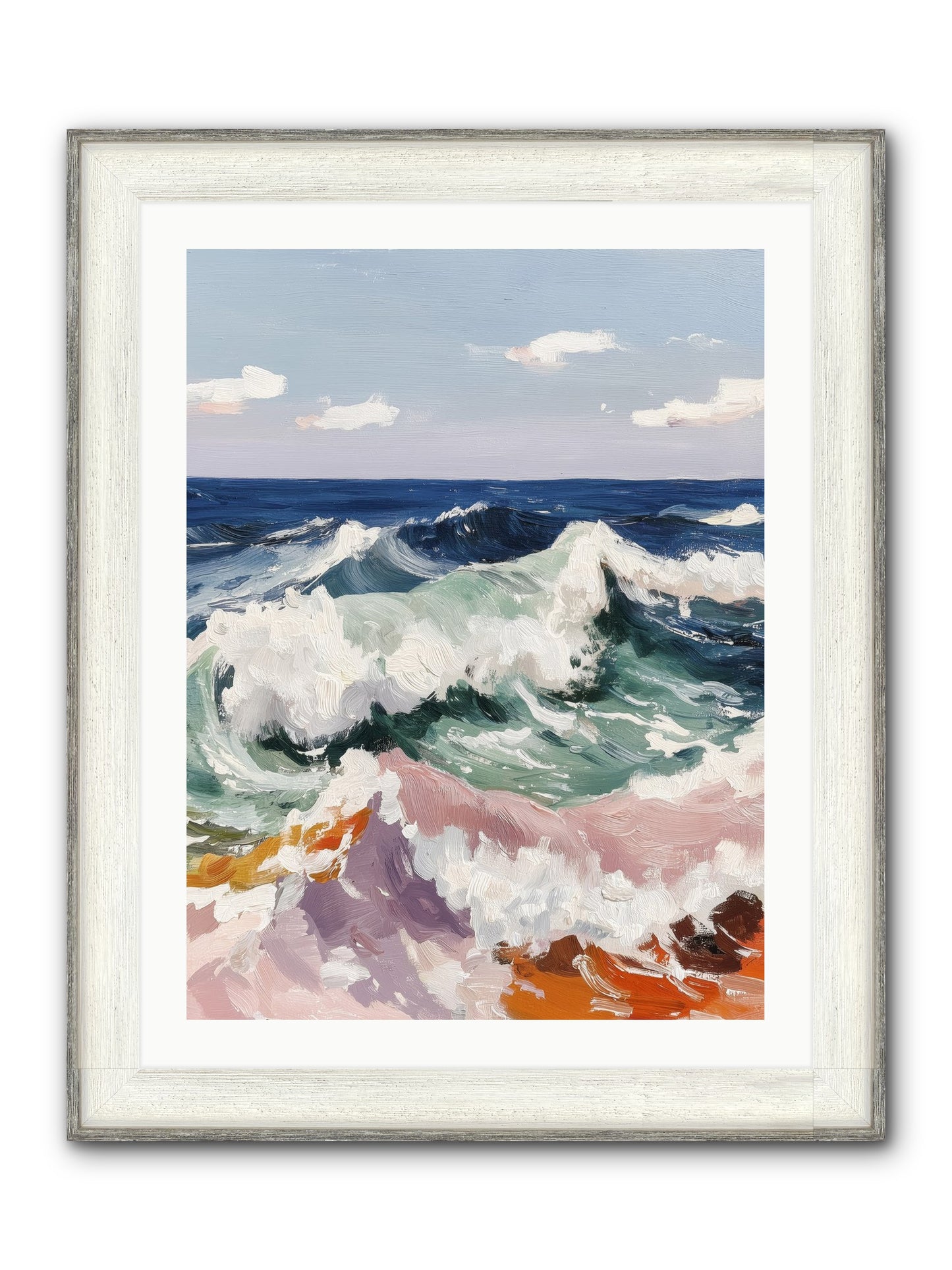 Shore's Sweet Surrender Framed Print - Driftwood White 24x32