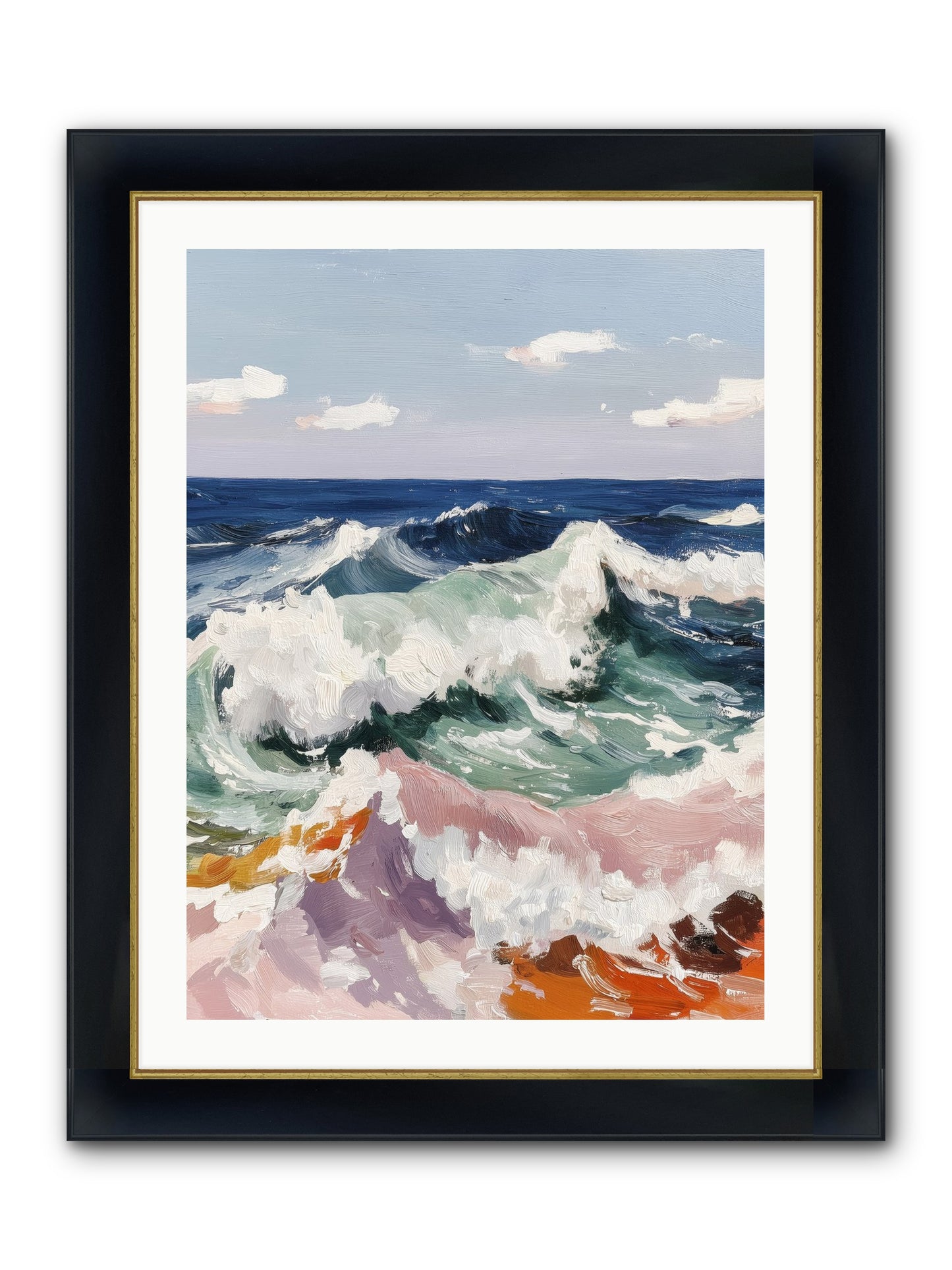 Shore's Sweet Surrender Framed Print - Wide Black w/Gold 24x32