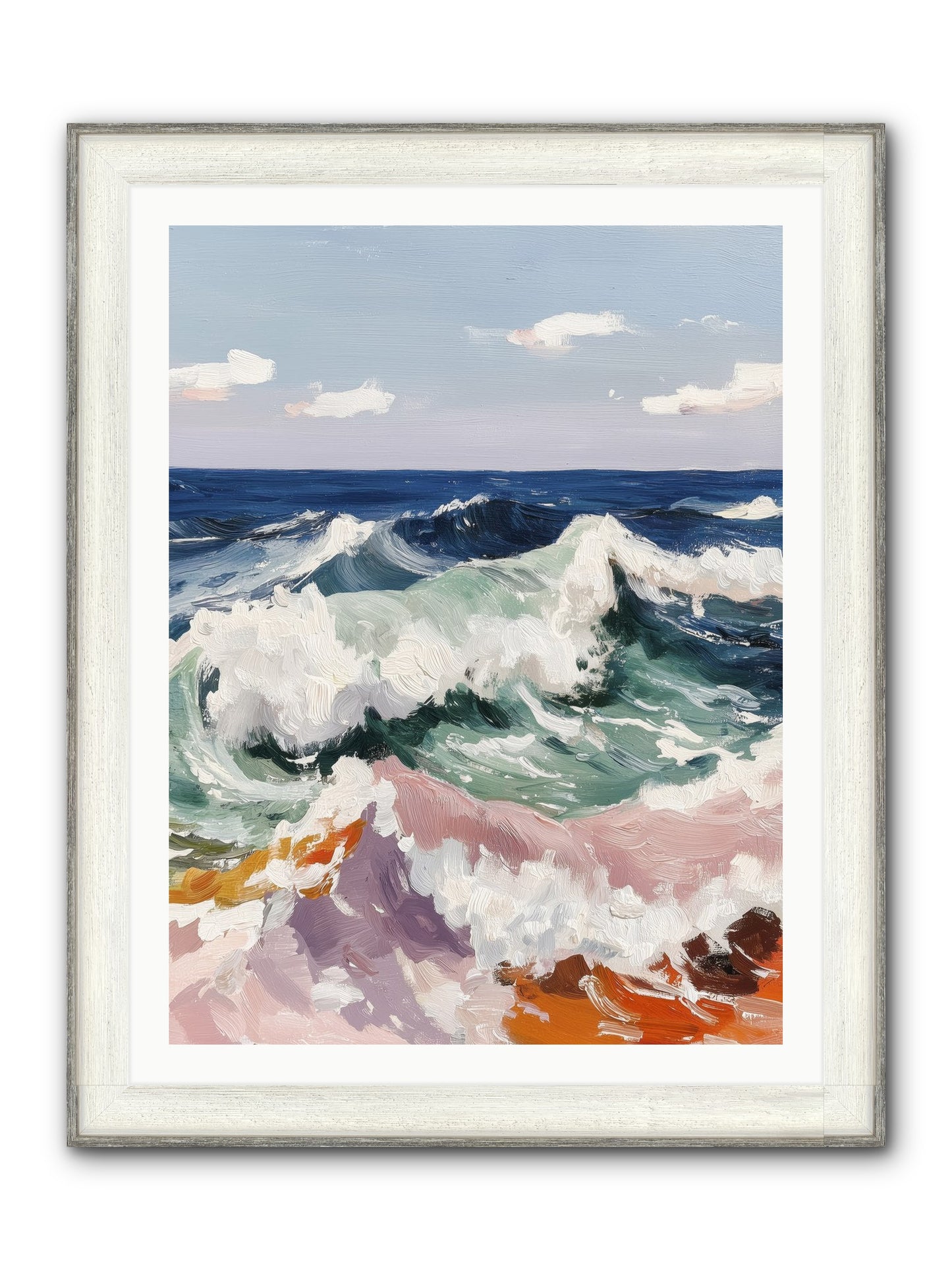 Shore's Sweet Surrender Framed Print - Driftwood White 30x40