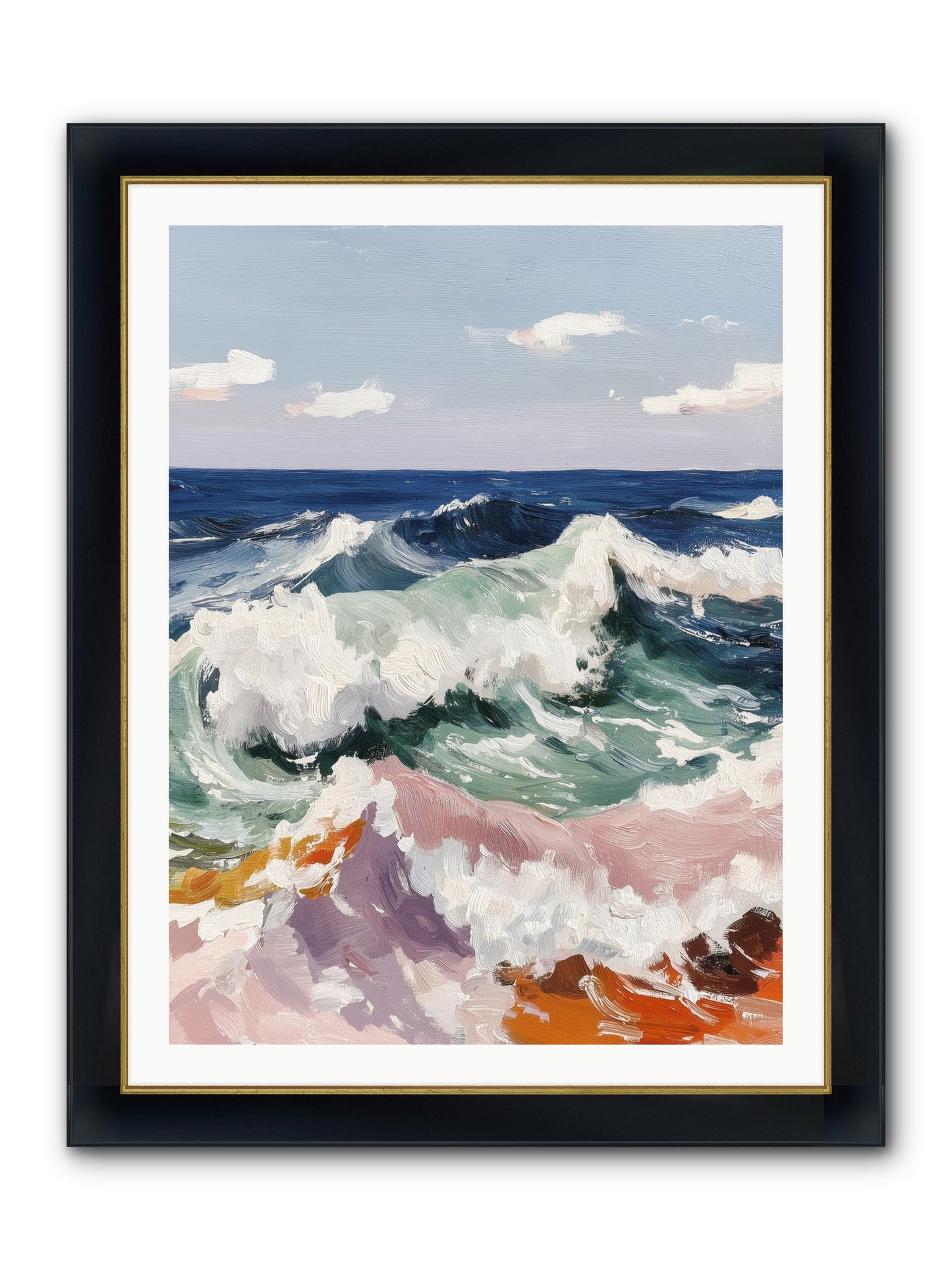 Shore's Sweet Surrender Framed Print - Wide Black w/Gold 30x40