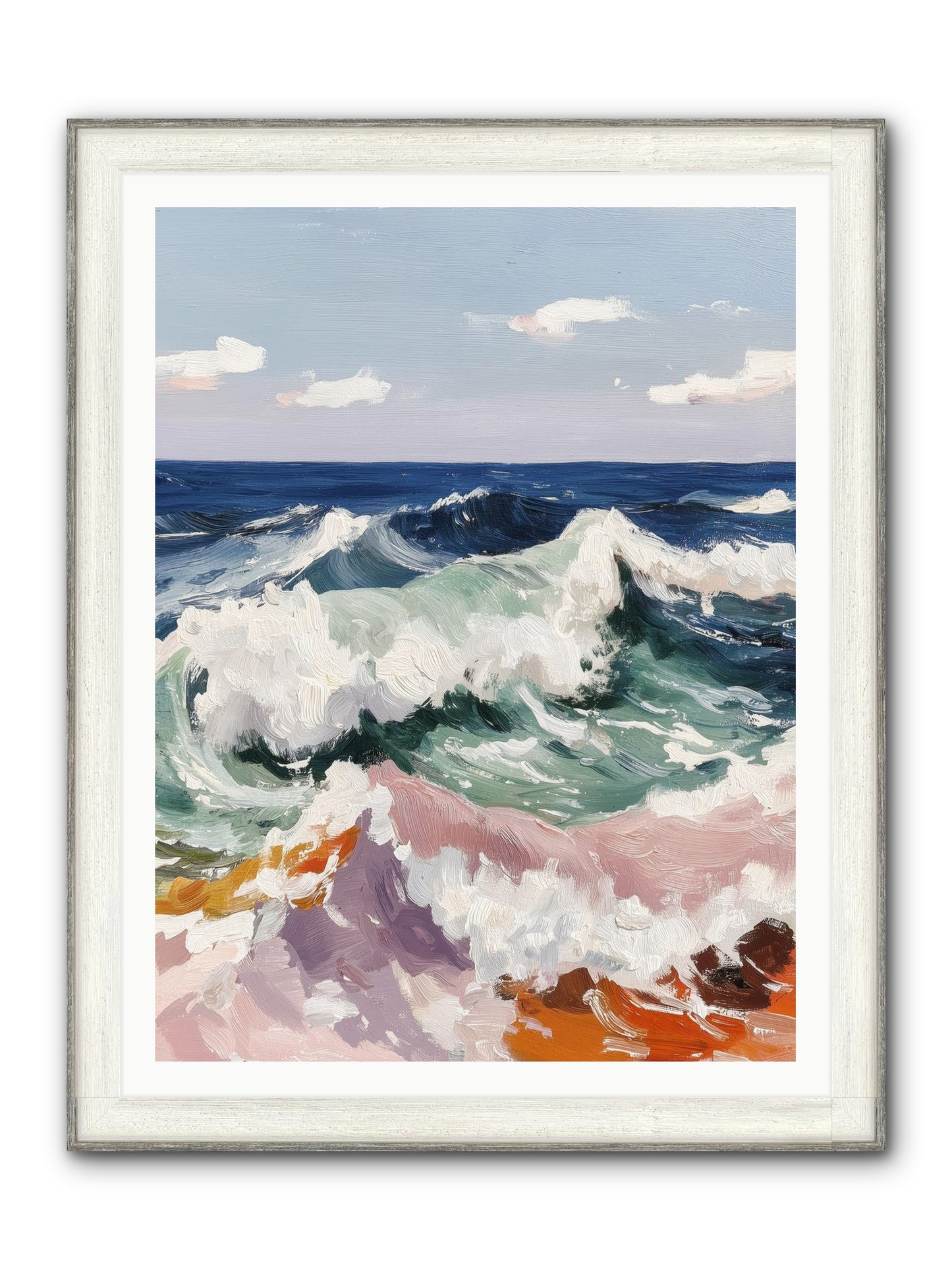 Shore's Sweet Surrender Framed Print - Driftwood White 36x48
