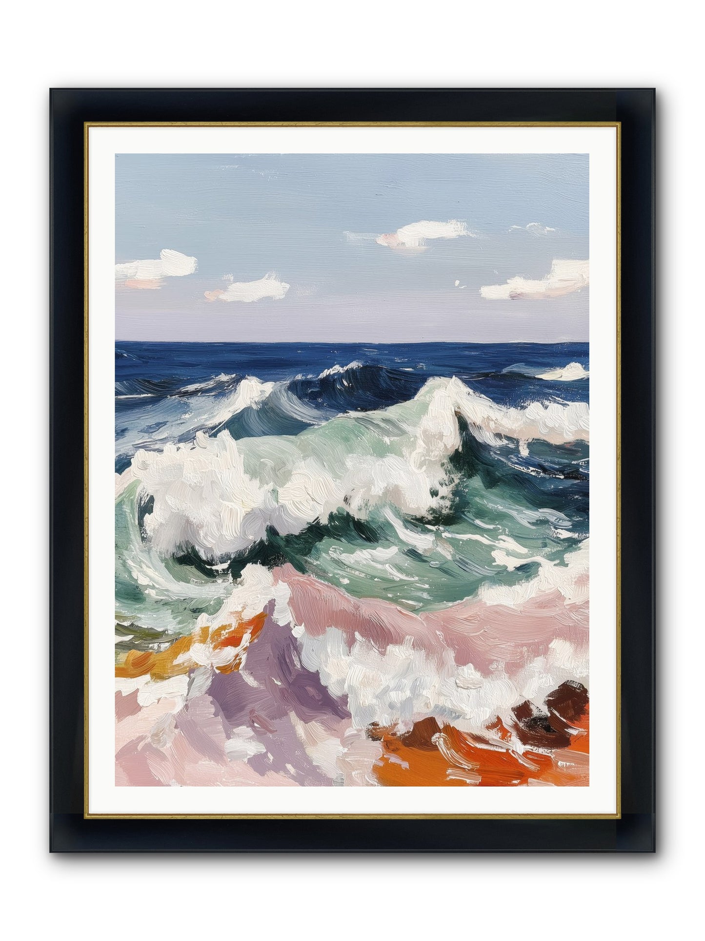 Shore's Sweet Surrender Framed Print - Wide Black w/Gold 36x48