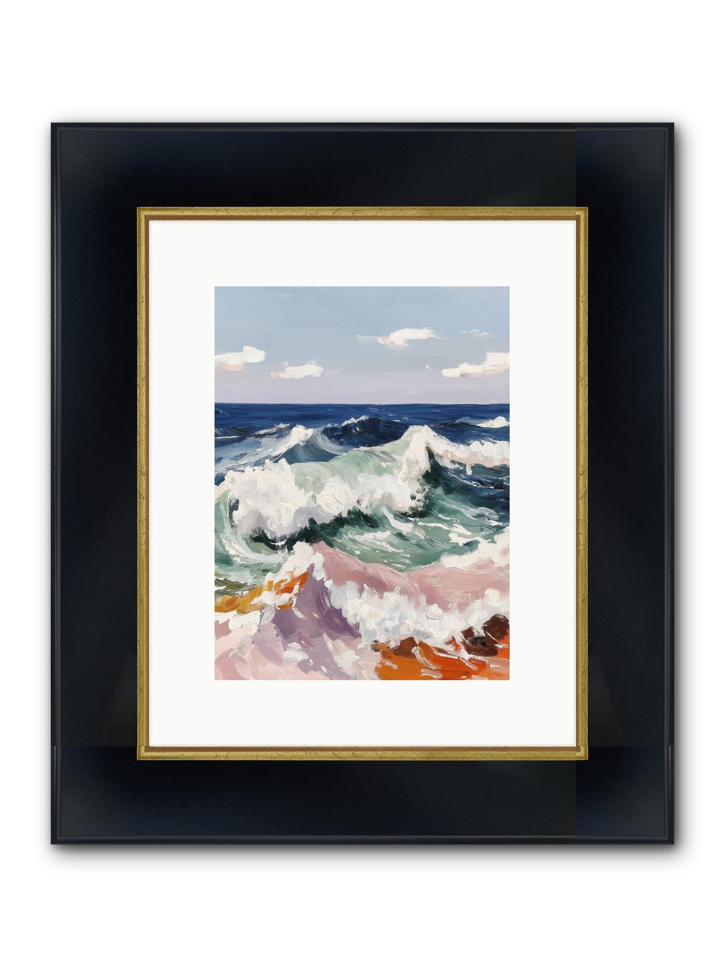 Shore's Sweet Surrender Framed Print - Wide Black w/Gold 9x12