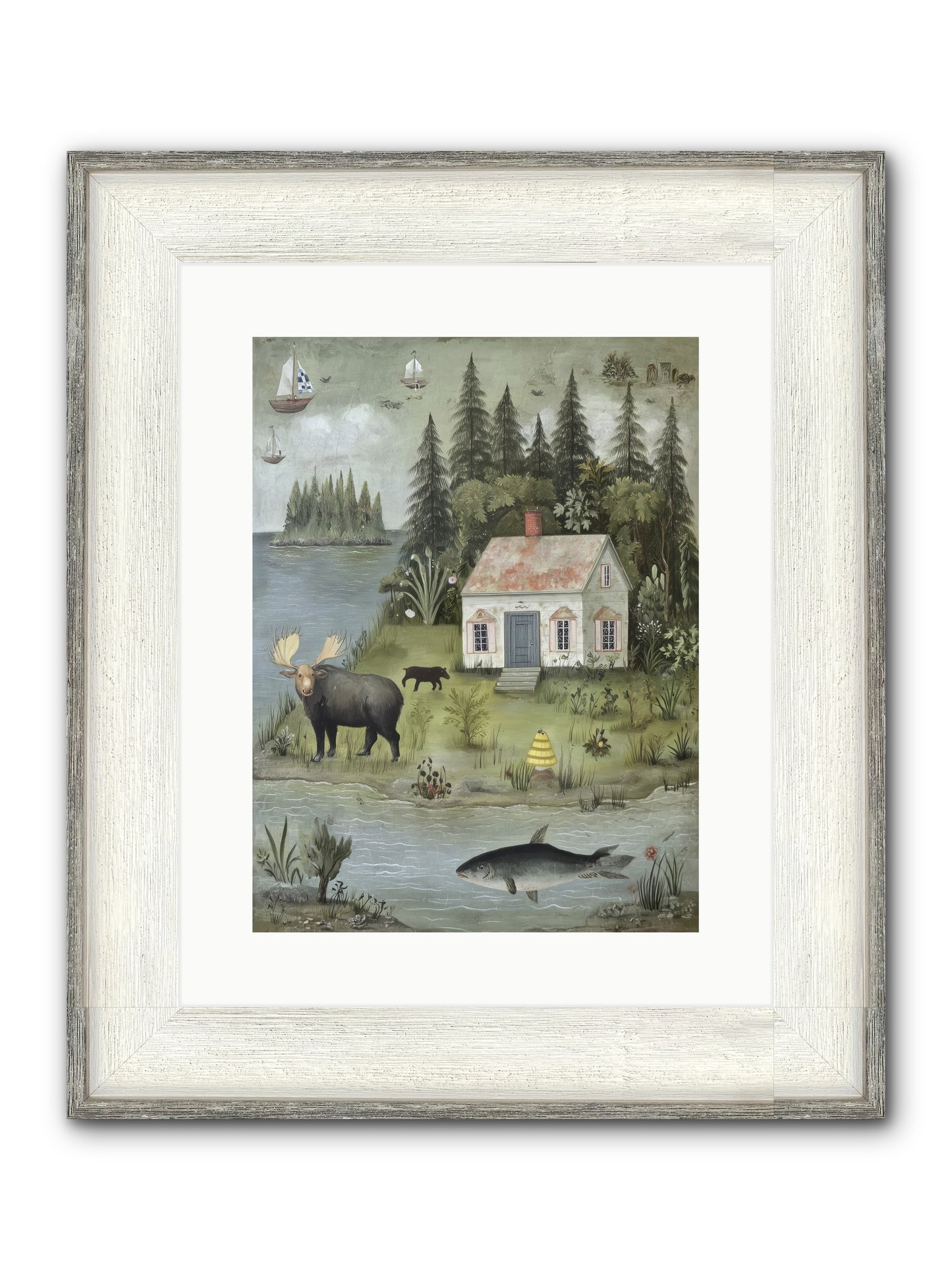 Shore Sanctuary Framed Print - Driftwood White 12x16