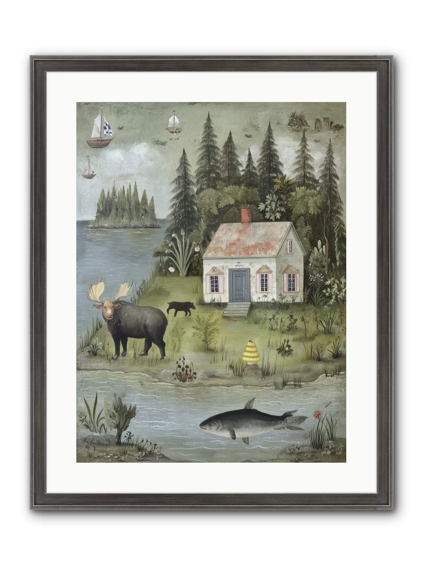 Shore Sanctuary Framed Print - Slimwoods Black/Silver 18x24
