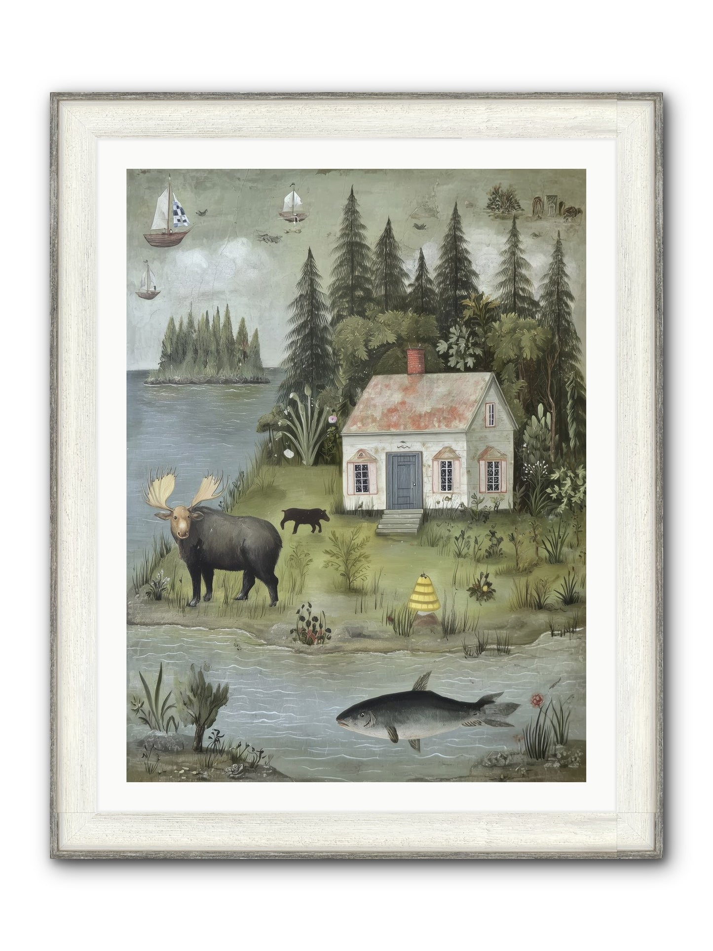 Shore Sanctuary Framed Print - Driftwood White 30x40