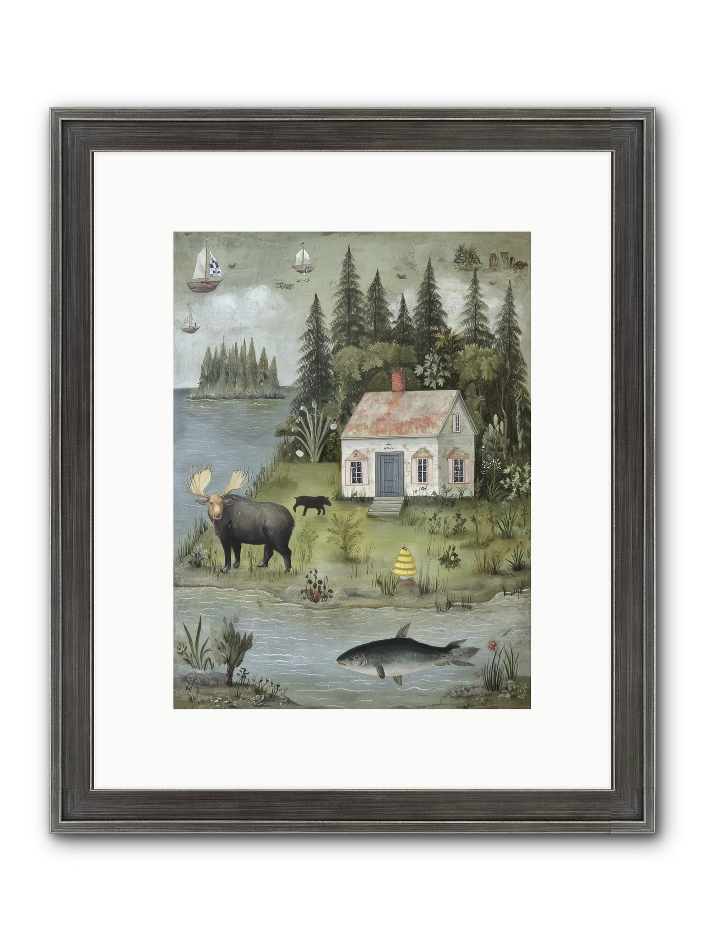 Shore Sanctuary Framed Print - Slimwoods Black/Silver 9x12
