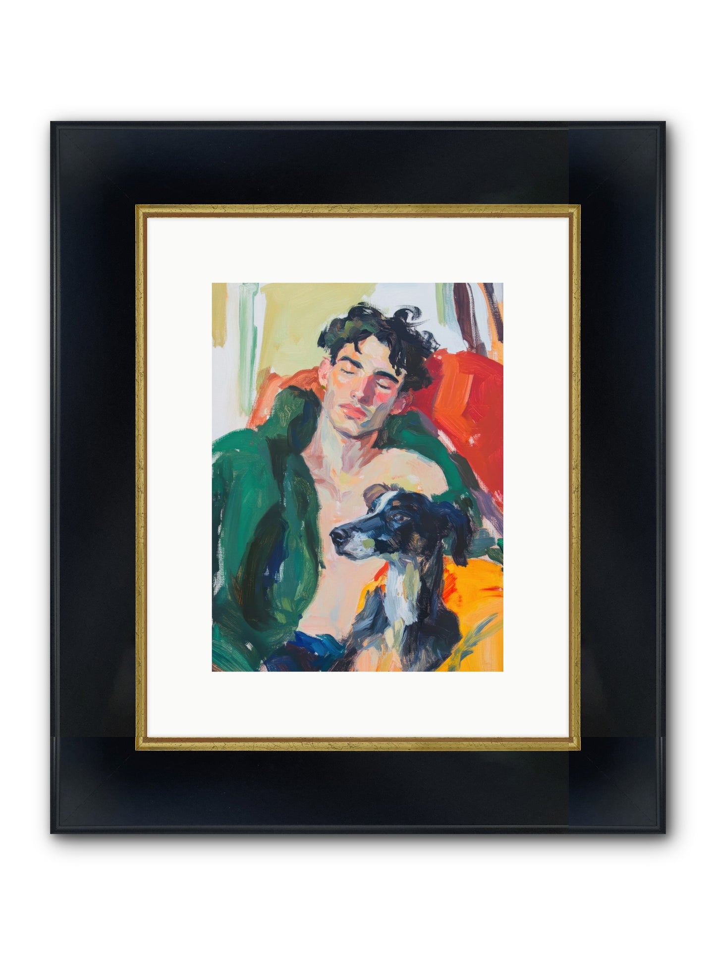 Shoreline Repose Framed Print - Wide Black w/Gold 9x12